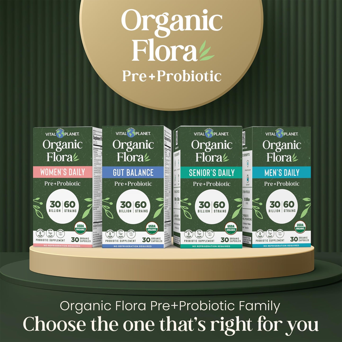 Vital Planet Organic Flora Probiotics for Seniors Capsules, 30 Count