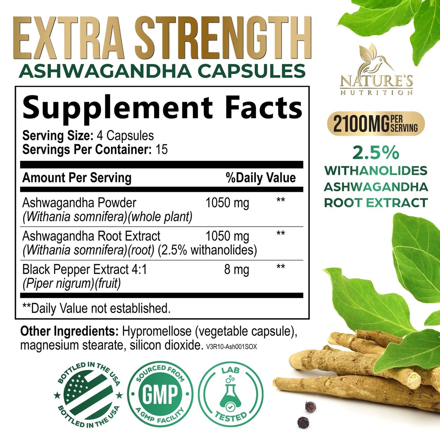 Nature's Nutrition Ashwagandha 60 Capsules