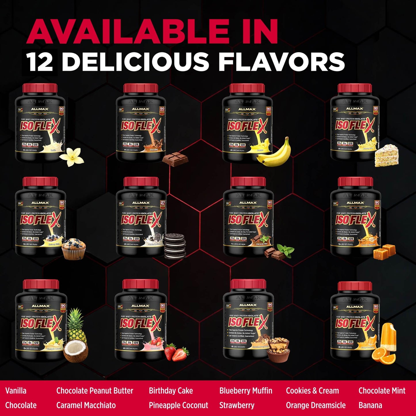 ALLMAX ISOFLEX Whey Protein Isolate Vanilla Powder, 32 Servings
