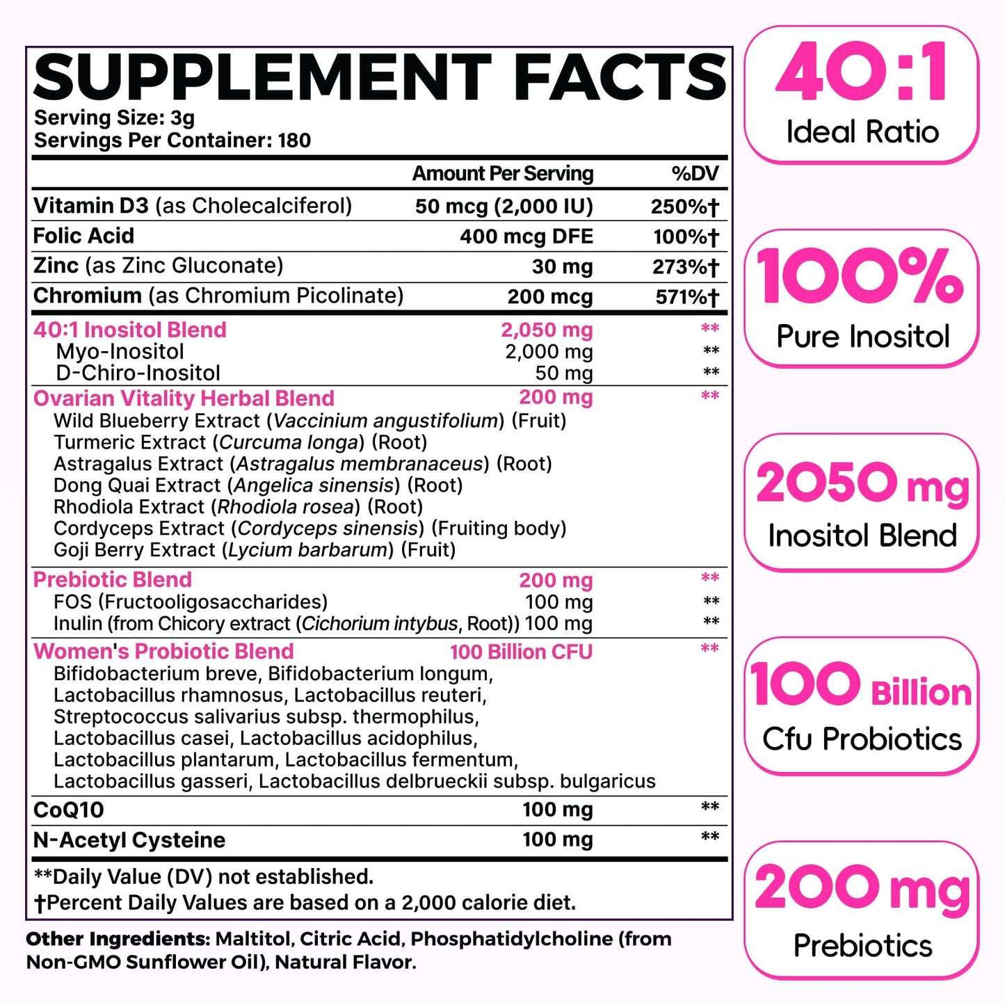 Hwuspmr Liposomal Myo-Inositol & D-Chiro Inositol Powder, 19 oz