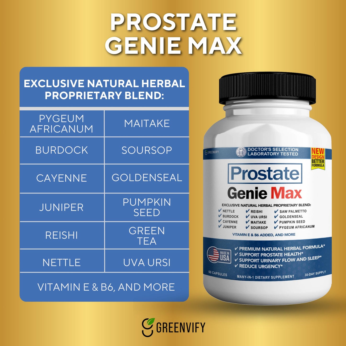 GREENVIFY Prostate Genie Max 120 Capsules
