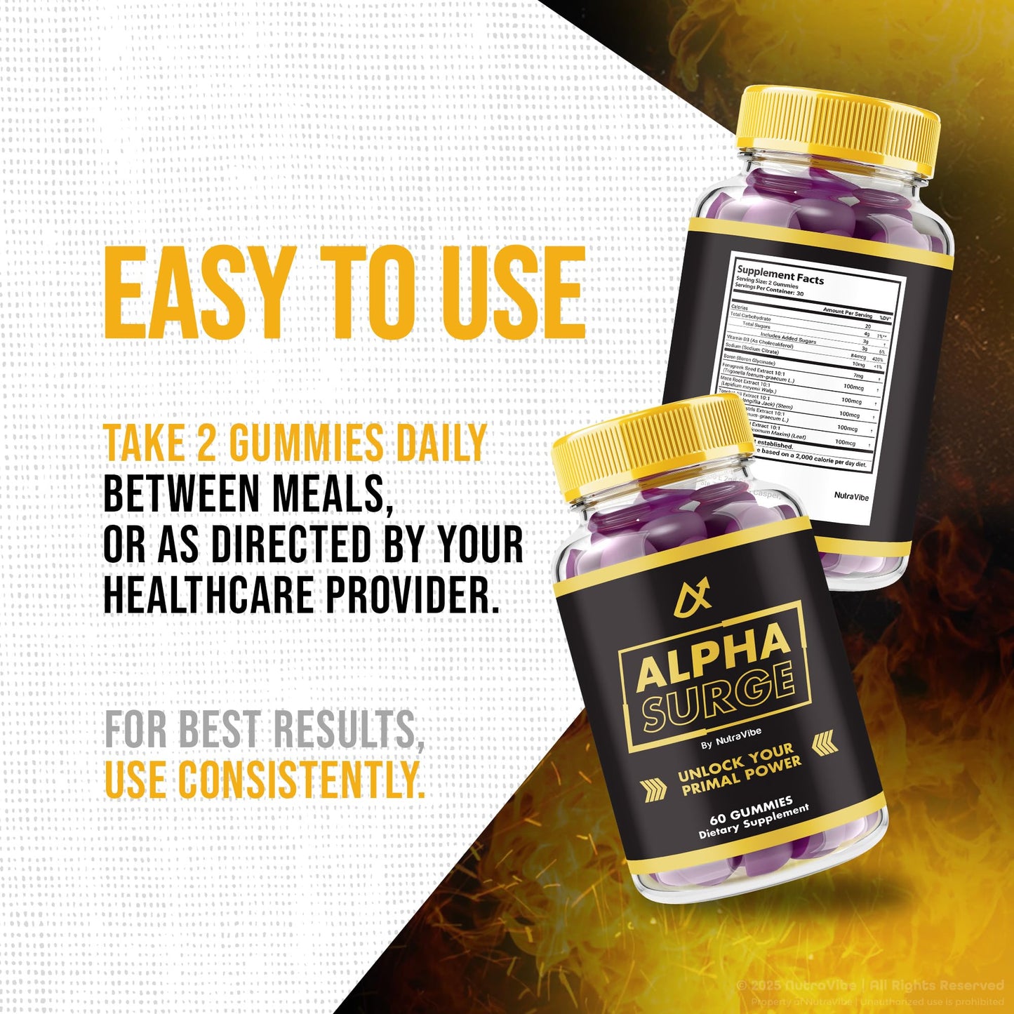 NutraVibe Alpha Surge Gummies 60 Count