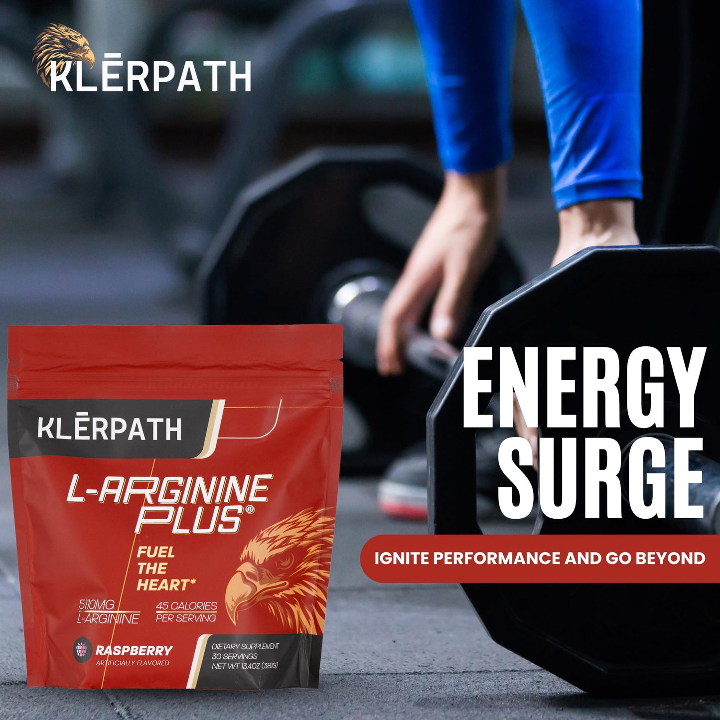 Klerpath L-Arginine Plus Raspberry Powder 80.4 oz