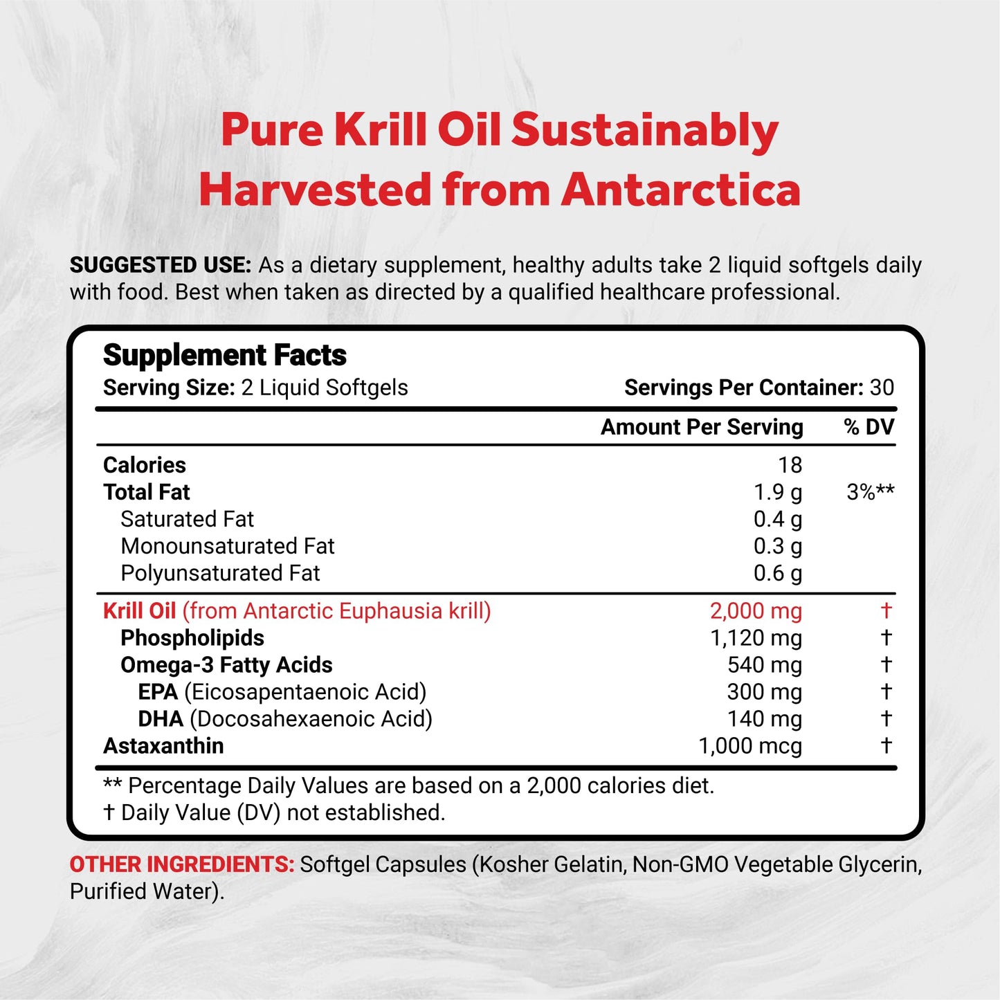 Naturalis Krill Oil 2000mg Softgels, 60 Count