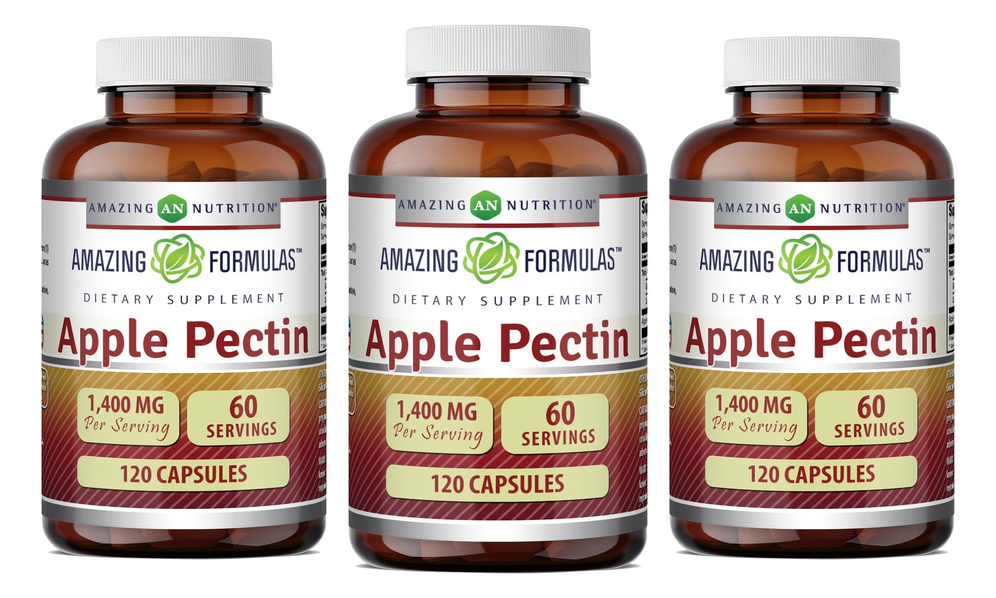 Amazing Nutrition Apple Pectin 1400 mg Per Serving Capsules, 360 Count