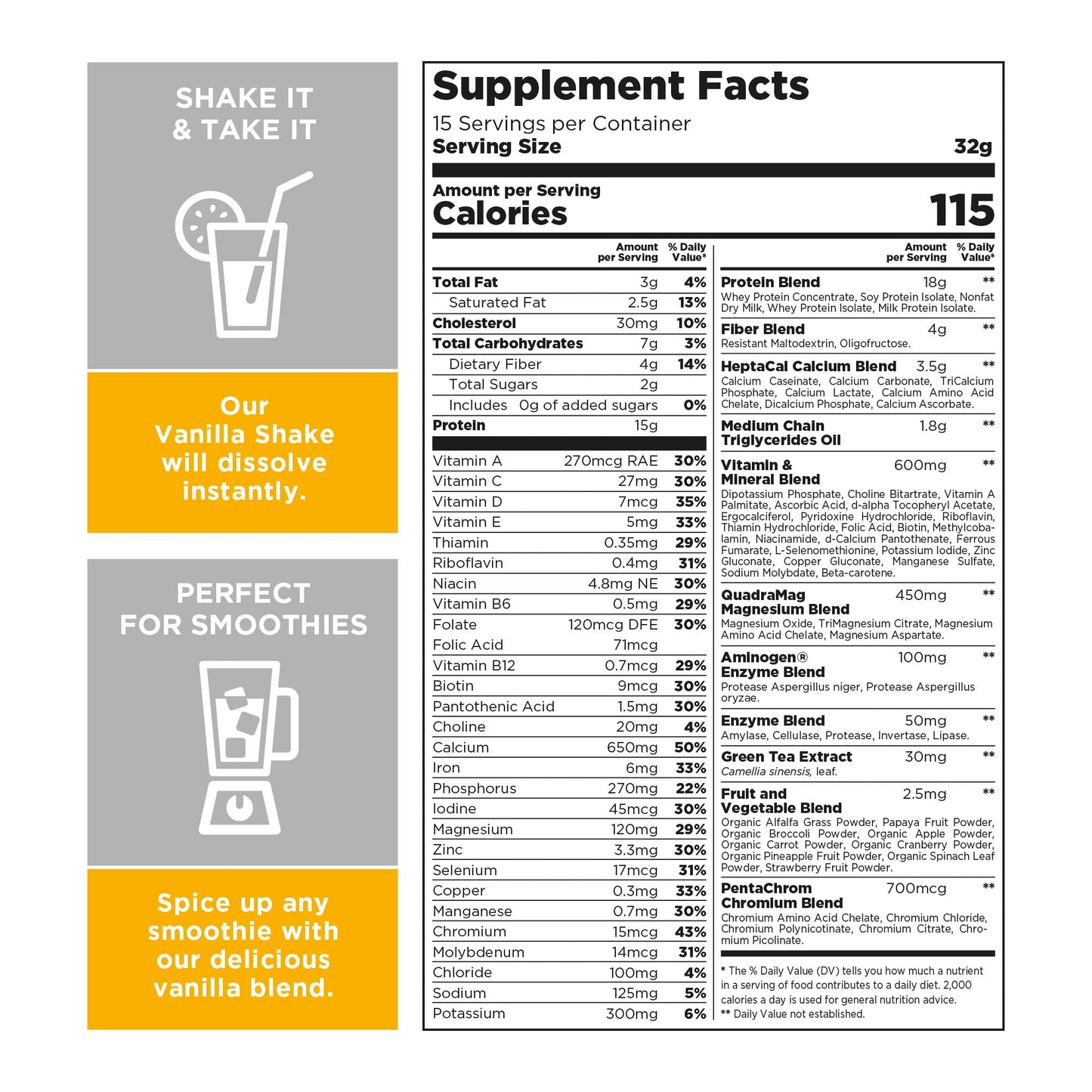 WellnessPro Women's Meal Replacement Shake Powder 16.9 Servings