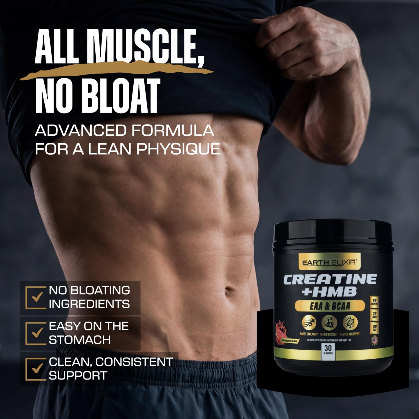 Earth Elixir Creatine HMB Powder, 30
