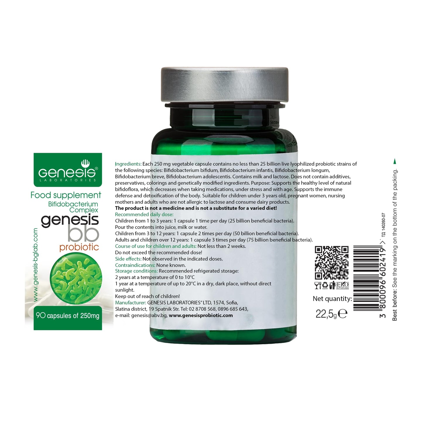 Genesis LABORATORIES Bifidobacterium Complex BB Probiotic Capsule 90 Count