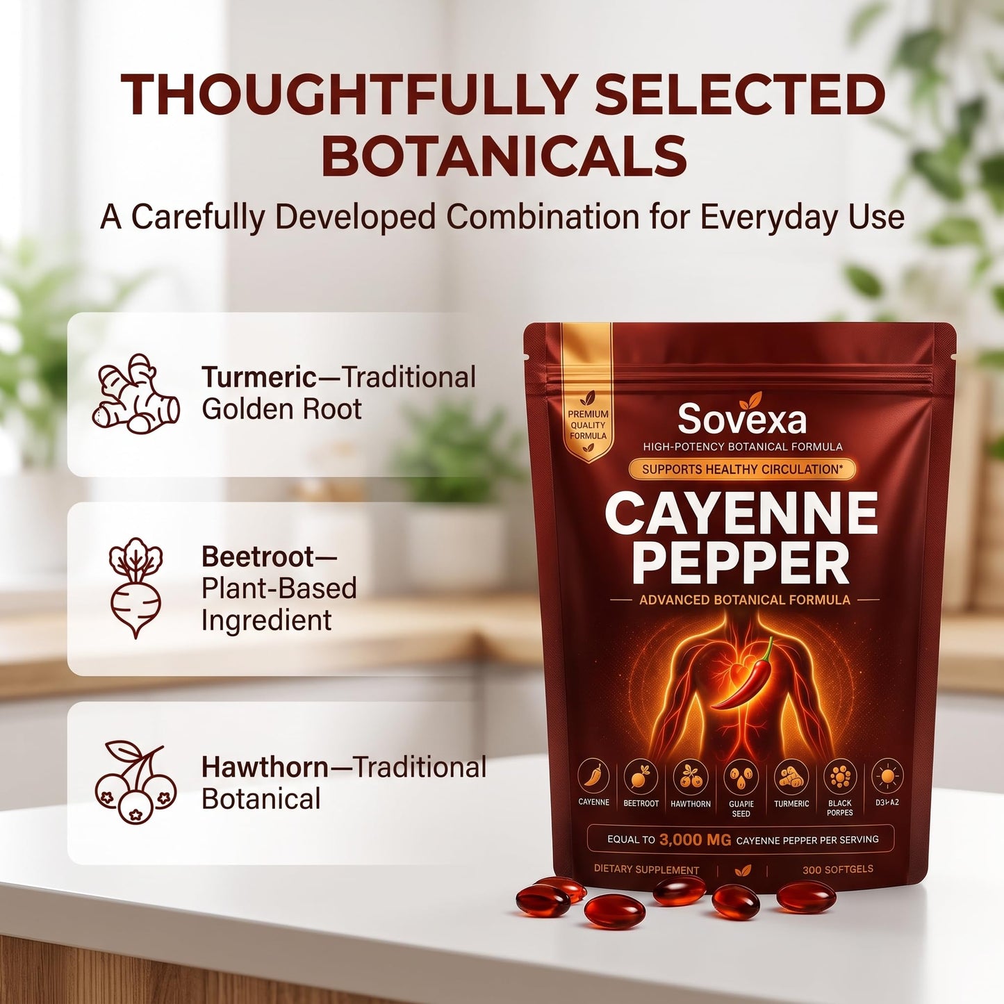Sovexa Cayenne Pepper Softgels 300 Count