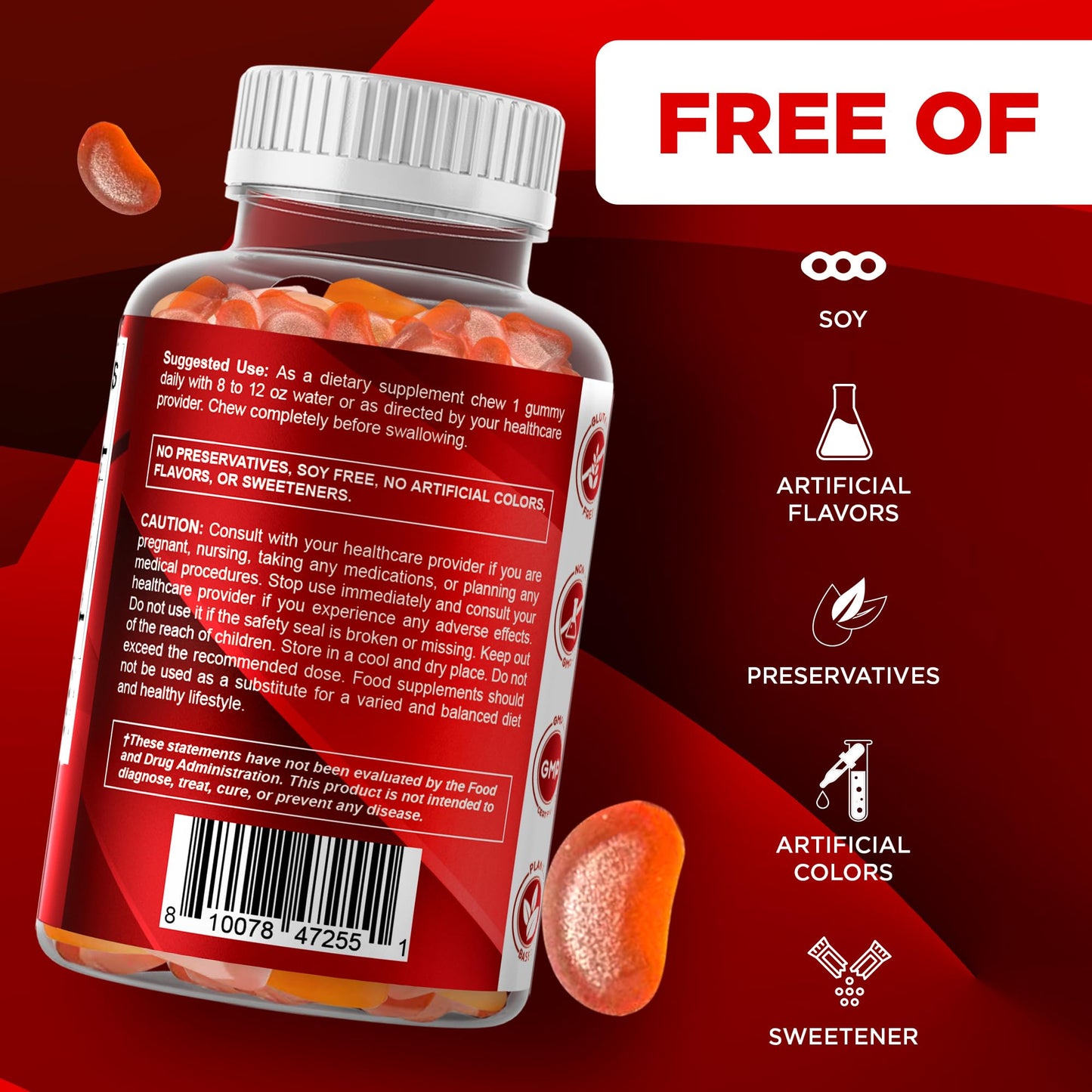 Vitamatic Sugar Free Vitamin A 25000 IU Gummies, 120 Count