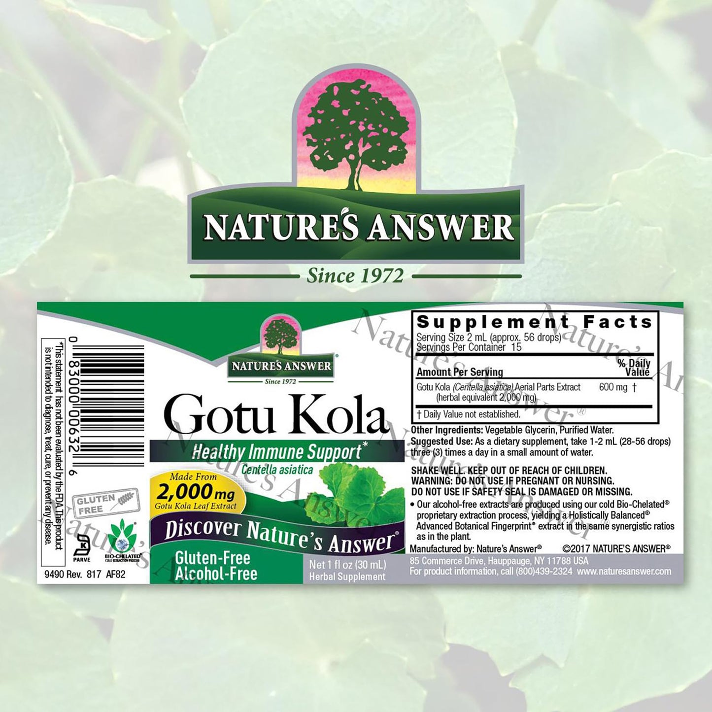 Nature's Answer Gotu Kola Powder, 1 Ounce