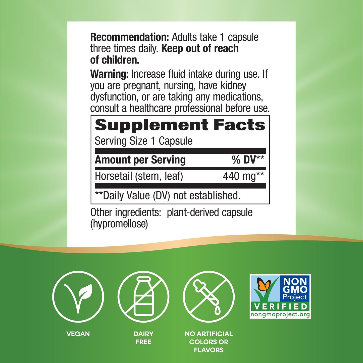 Nature's Way Horsetail Grass Capsules, 100 Count