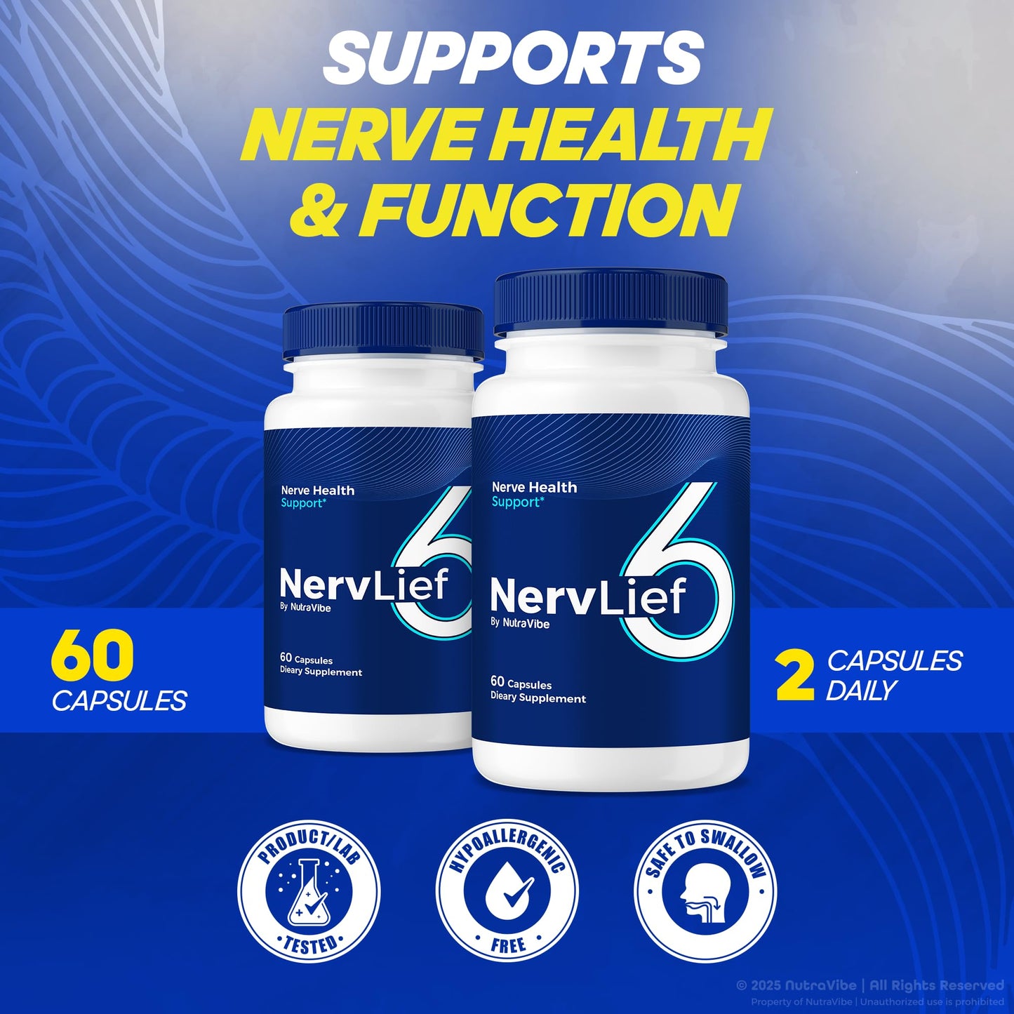 NutraVibe NervLief6 Capsule 300 Capsules