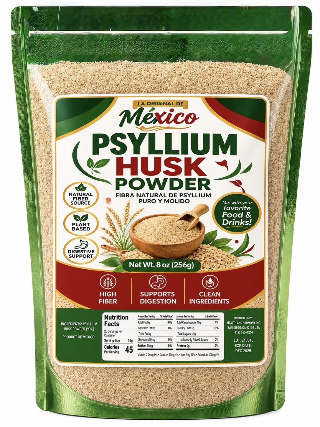Generic Organic Psyllium Husk Powder, 24 oz