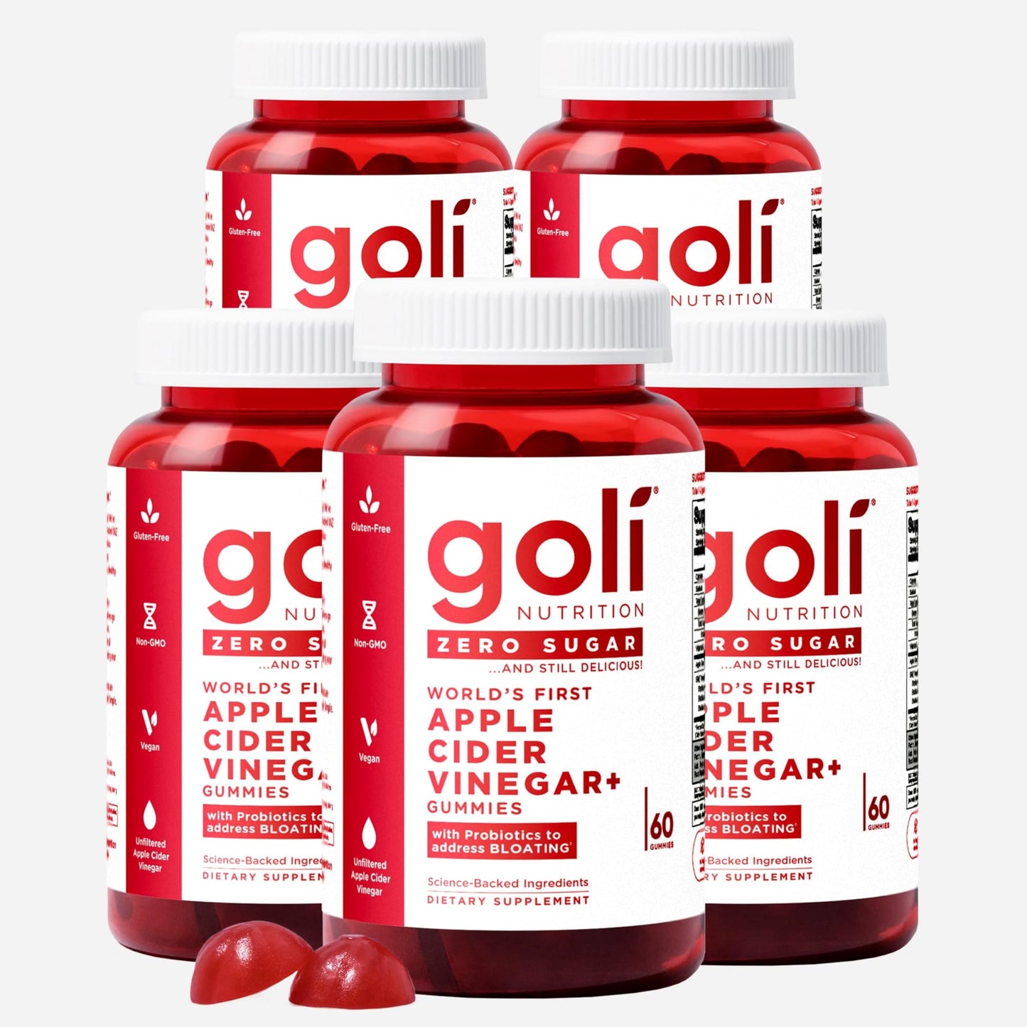 Goli Zero Sugar Apple Cider Vinegar Gummies, 300 Count