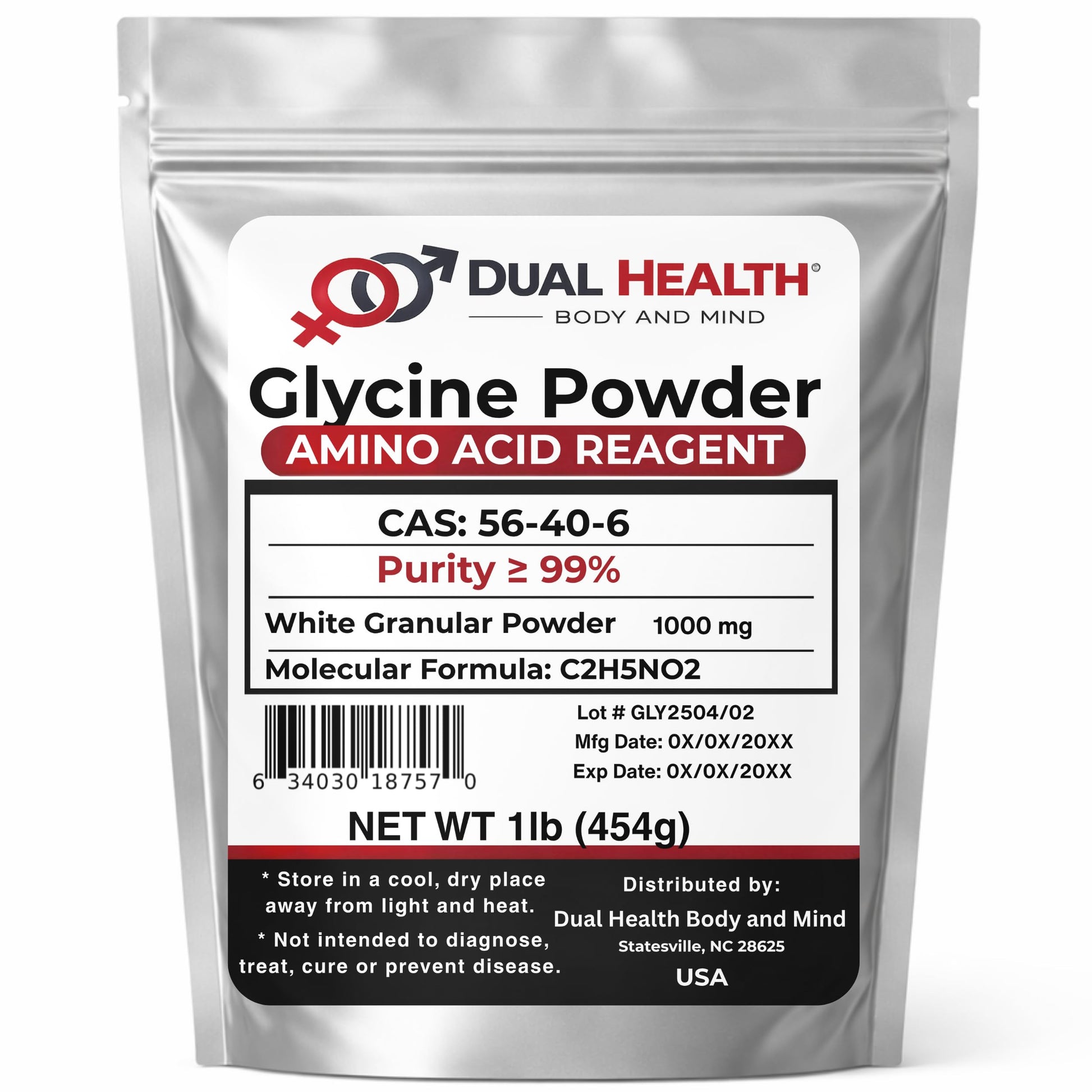 Dual Health Body & Mind Glycine Powder 16 oz