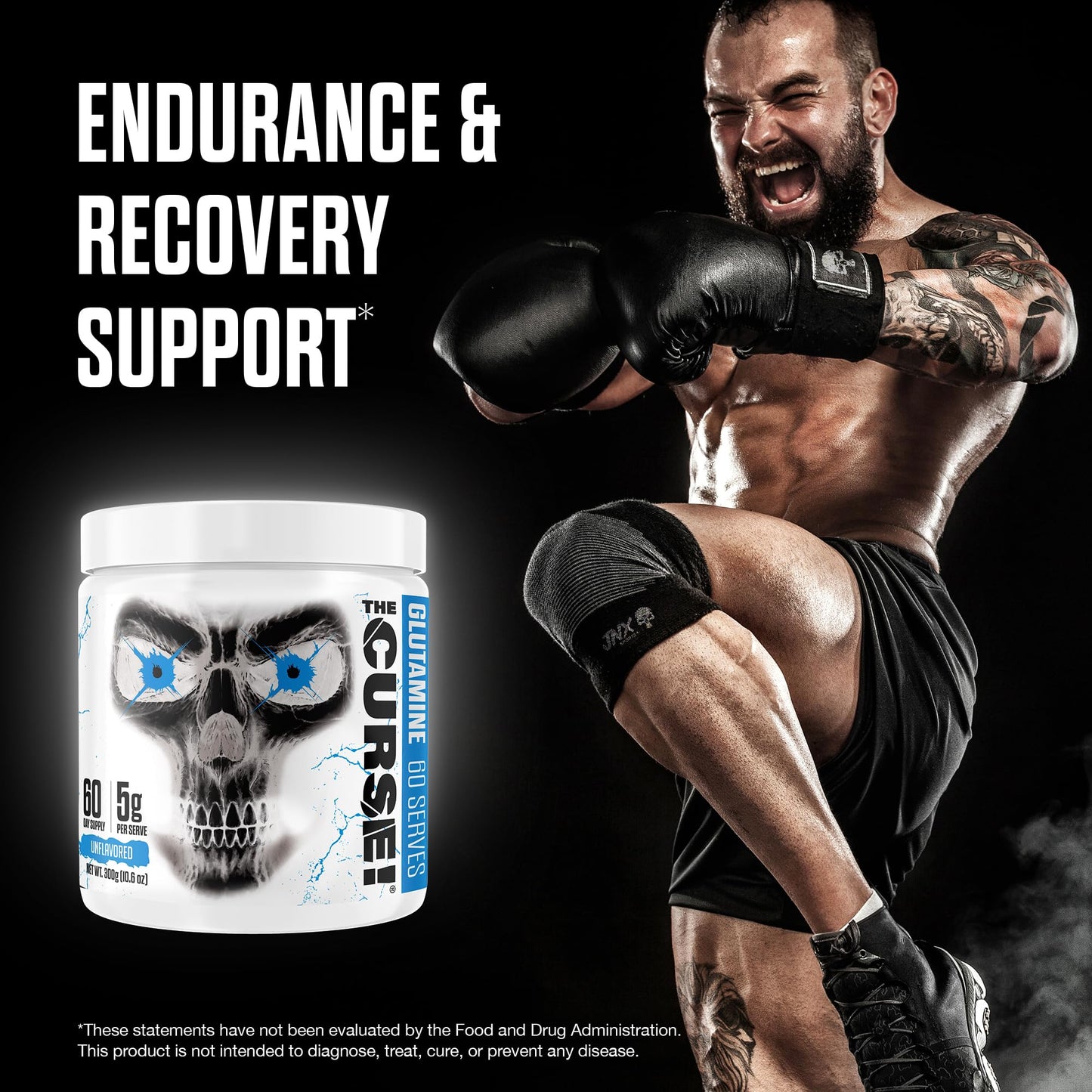 JNX SPORTS The Curse! Glutamine L-Glutamine Powder 5g, 10.6 oz