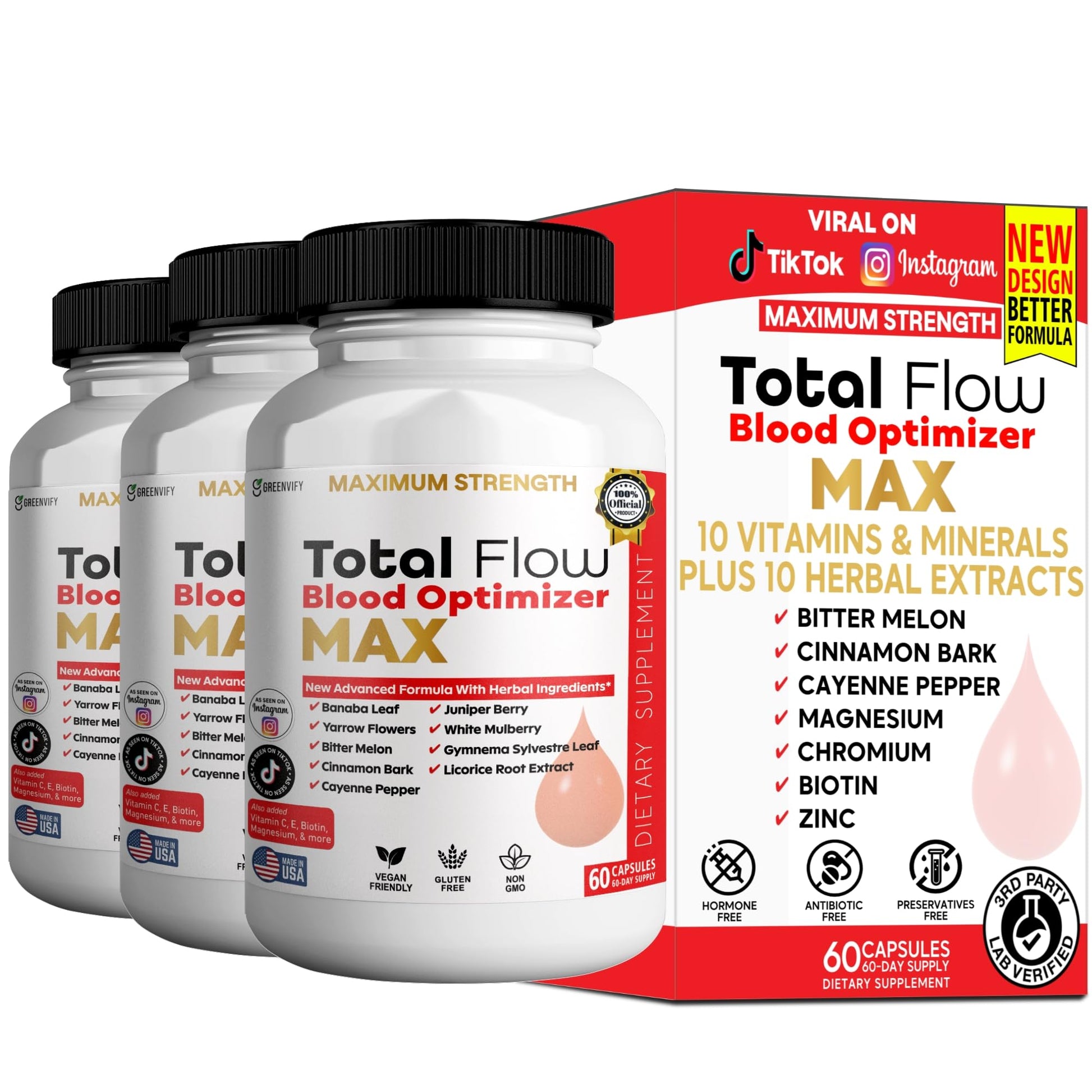 GREENVIFY Total Flow Blood Optimizer Max Capsule, 60 Count