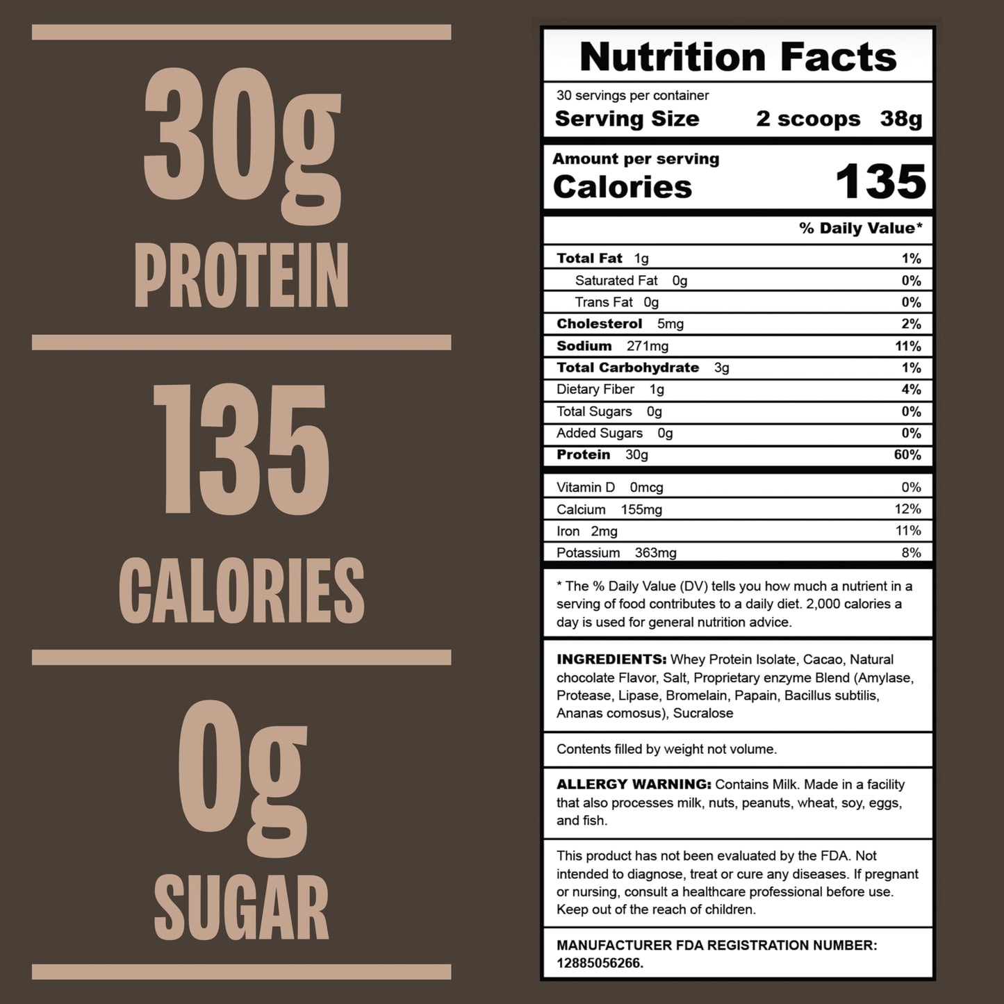 ALL THAT! NUTRITION Chocolate Protein Powder, 40 Servings