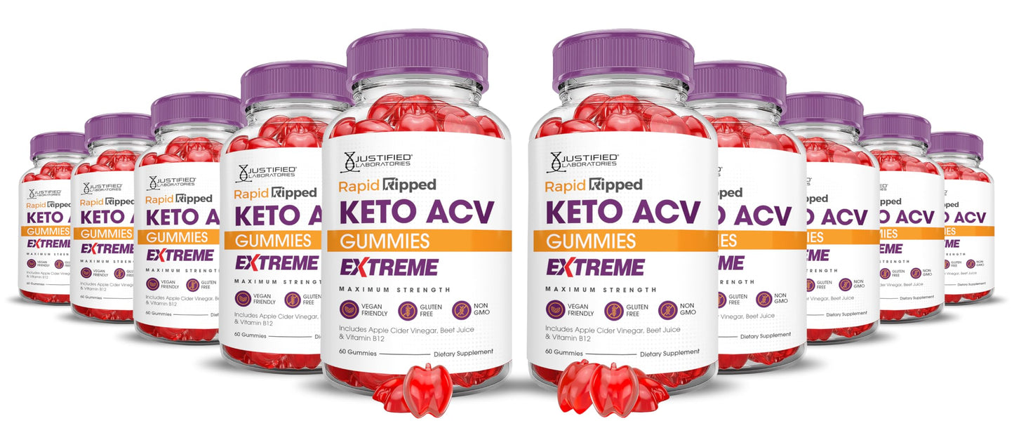 Justified Laboratories Rapid Ripped Keto ACV Gummies Extreme 2000MG, 600 Gummies
