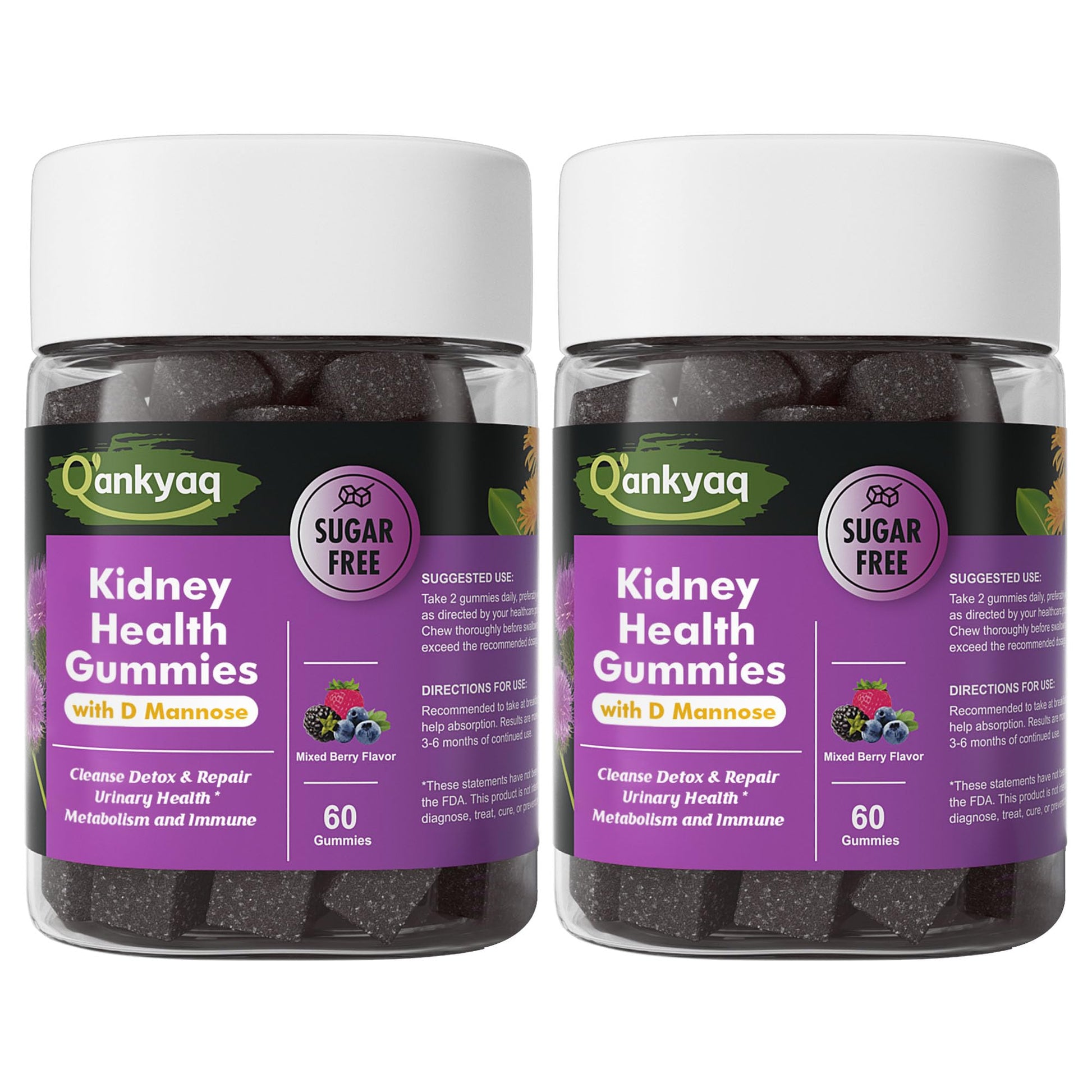 Q'ankyaq D Mannose Gummies for Women, 120 Gummies