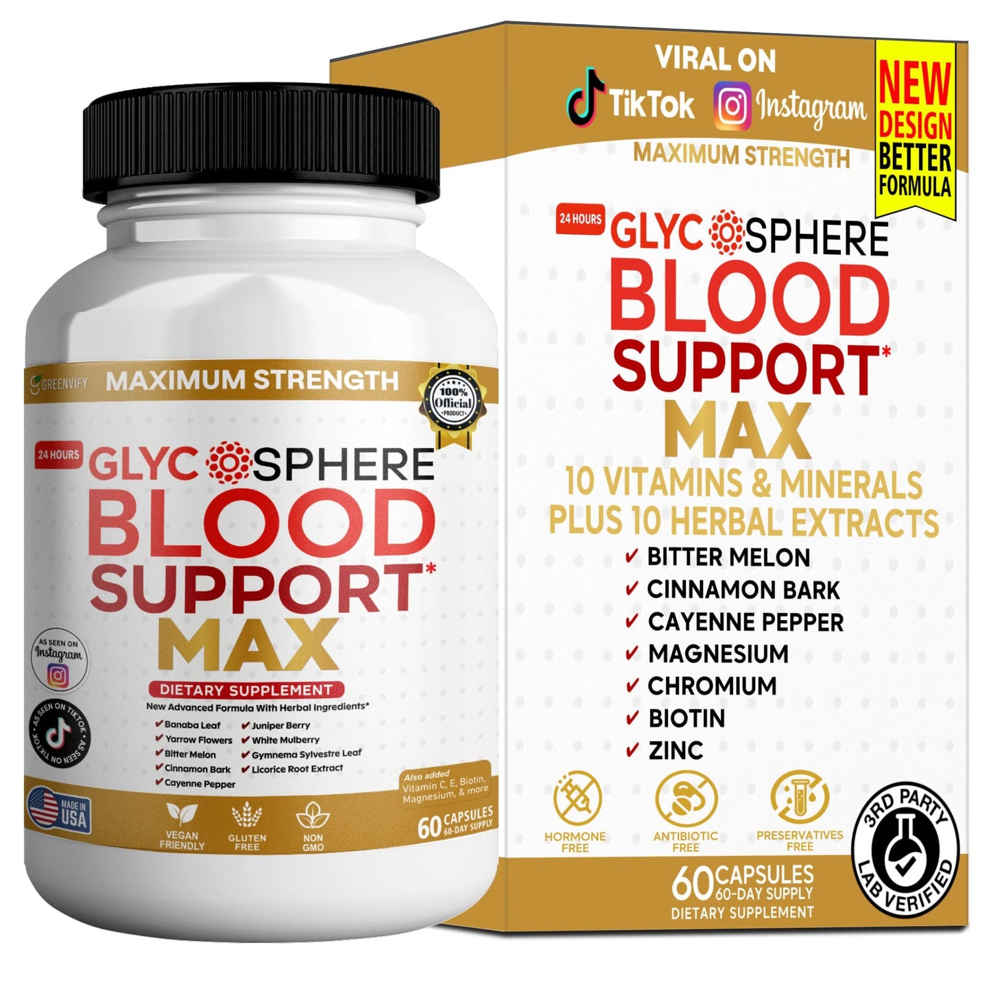 GREENVIFY Glycosphere Blood Support Max 60 Capsules