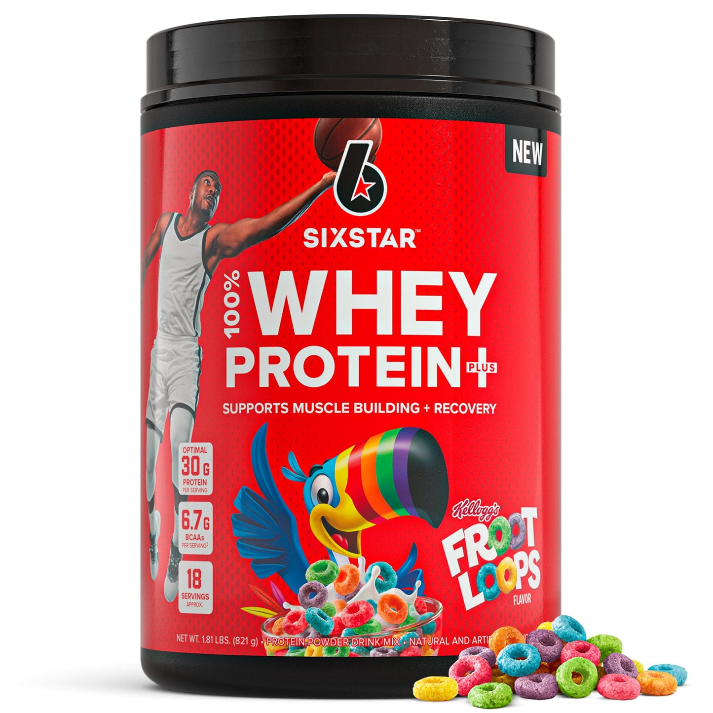 Six Star Whey Protein Powder Plus - Muscle Building & Recovery Formula with Whey Isolate Powder, BCAAs, 28.6g Protein per Serving