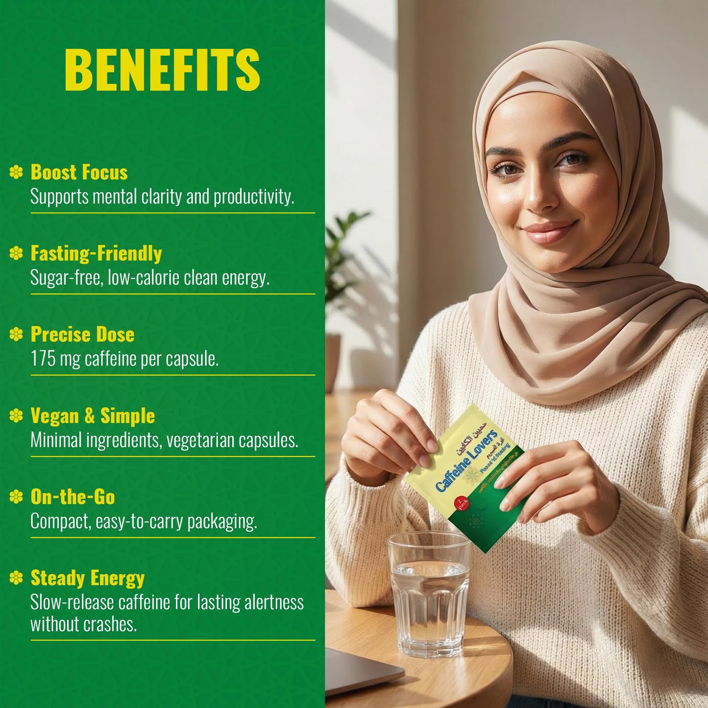 Power in Fasting Slow Release Caffeine Capsules, 2 Capsules