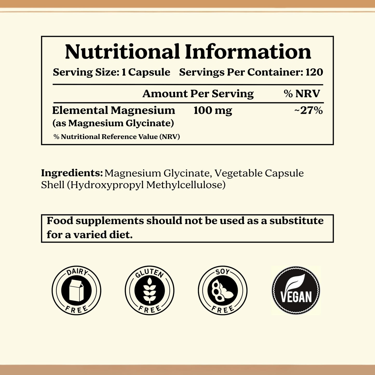 Life & Pursuits Pure Magnesium Glycinate Capsules 120 Count