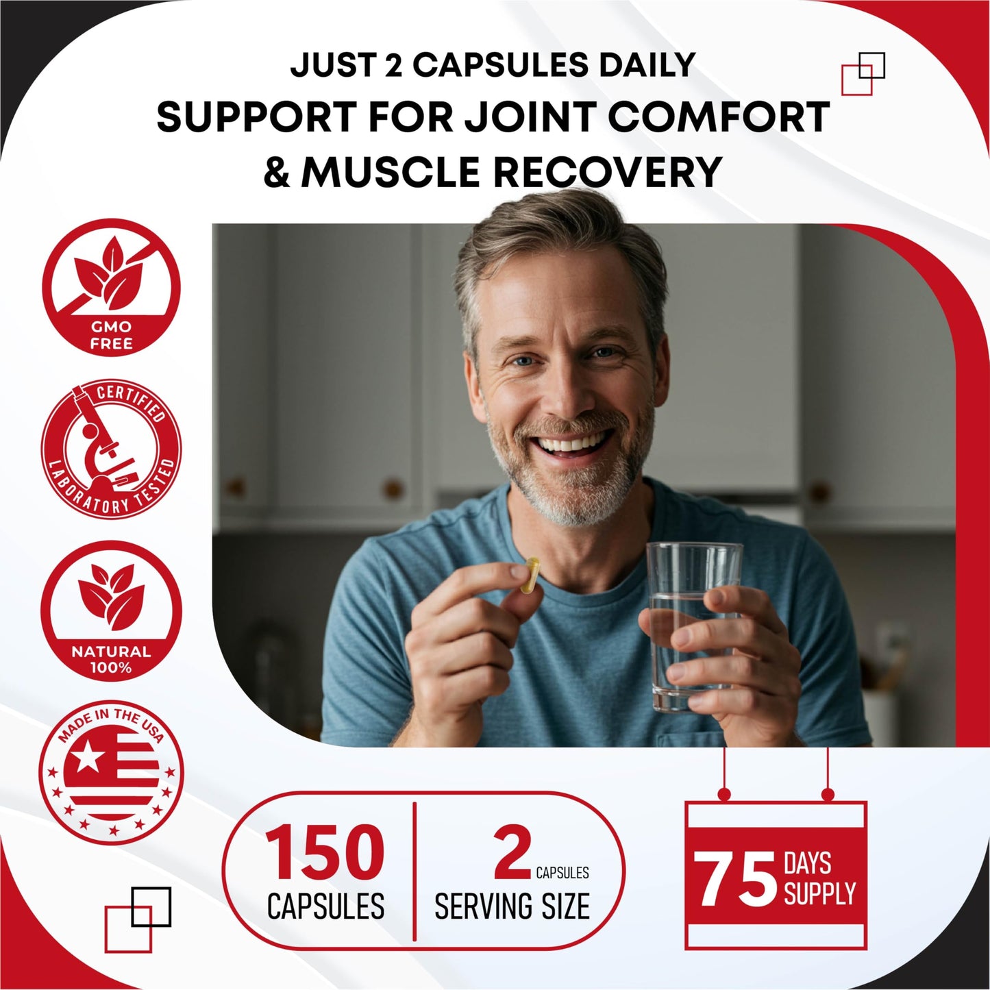GUDOMET Tart Cherry Turmeric Ginger Stinging Ashwagandha Elderberry Bilberry Black Pepper Capsules 150 Capsules
