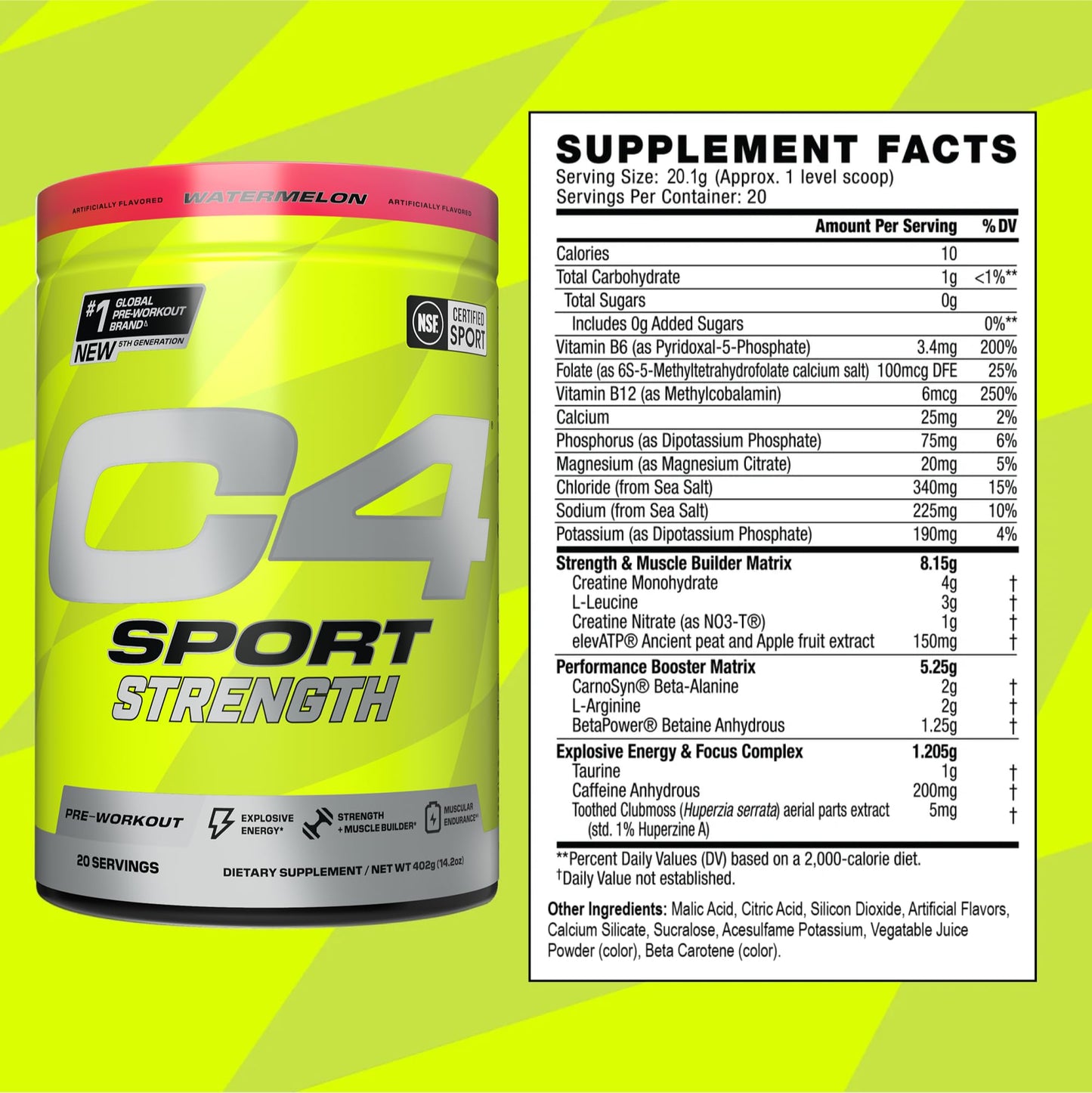 C4 C4 Sport Strength Pre Workout Powder 14.32 Ounce