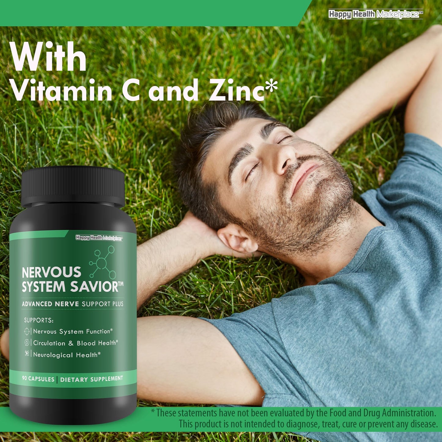 Happy Health Marketplace Nervous System Savior Capsule 90 Count