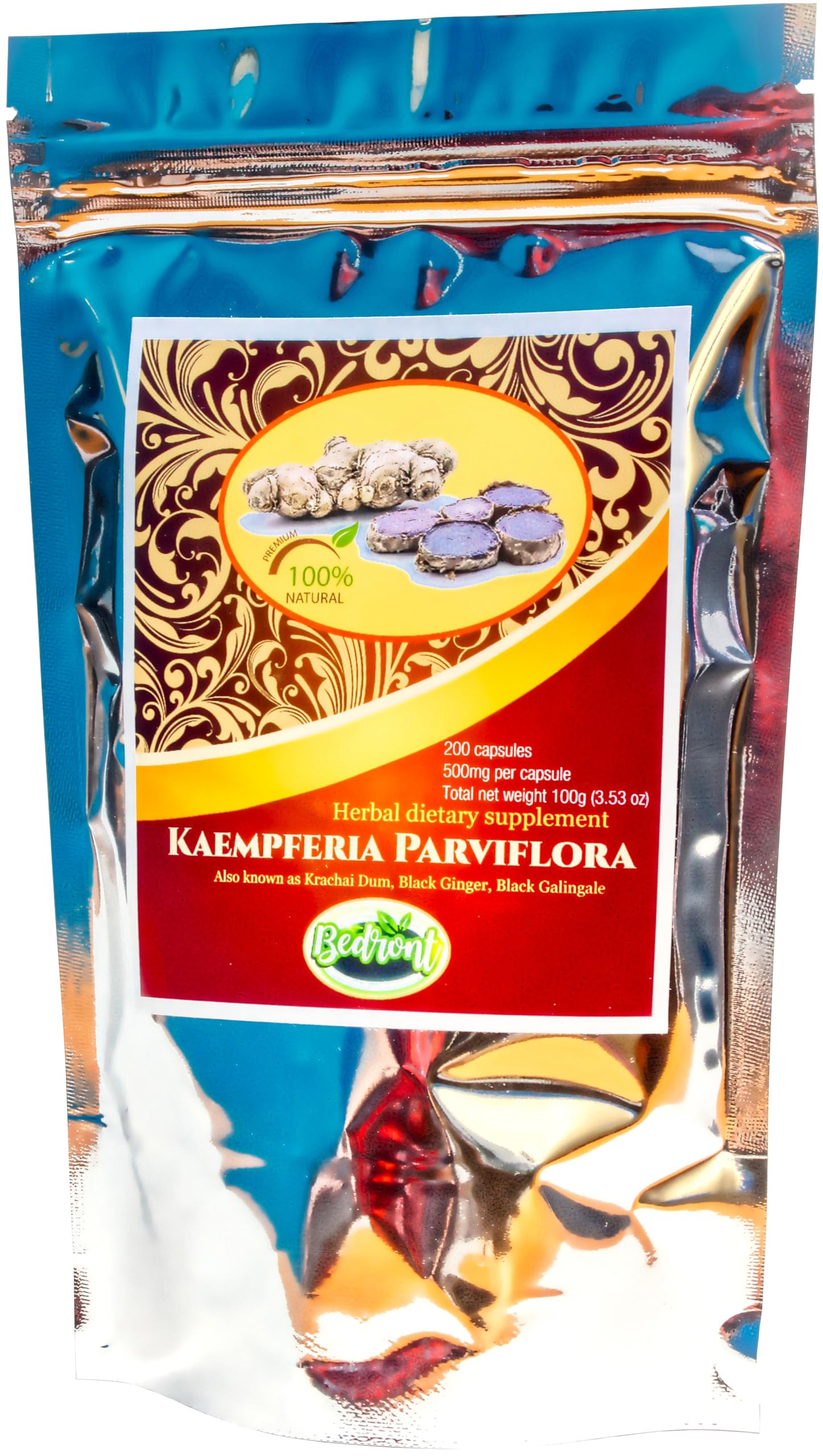 Bedront Kaempferia Parviflora Herbal Dietary Supplement 100 Capsules
