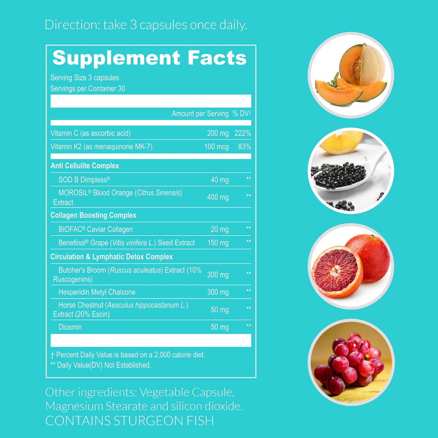 UpNourish Cellulite Vein Health Supplement Capsule 90 Count