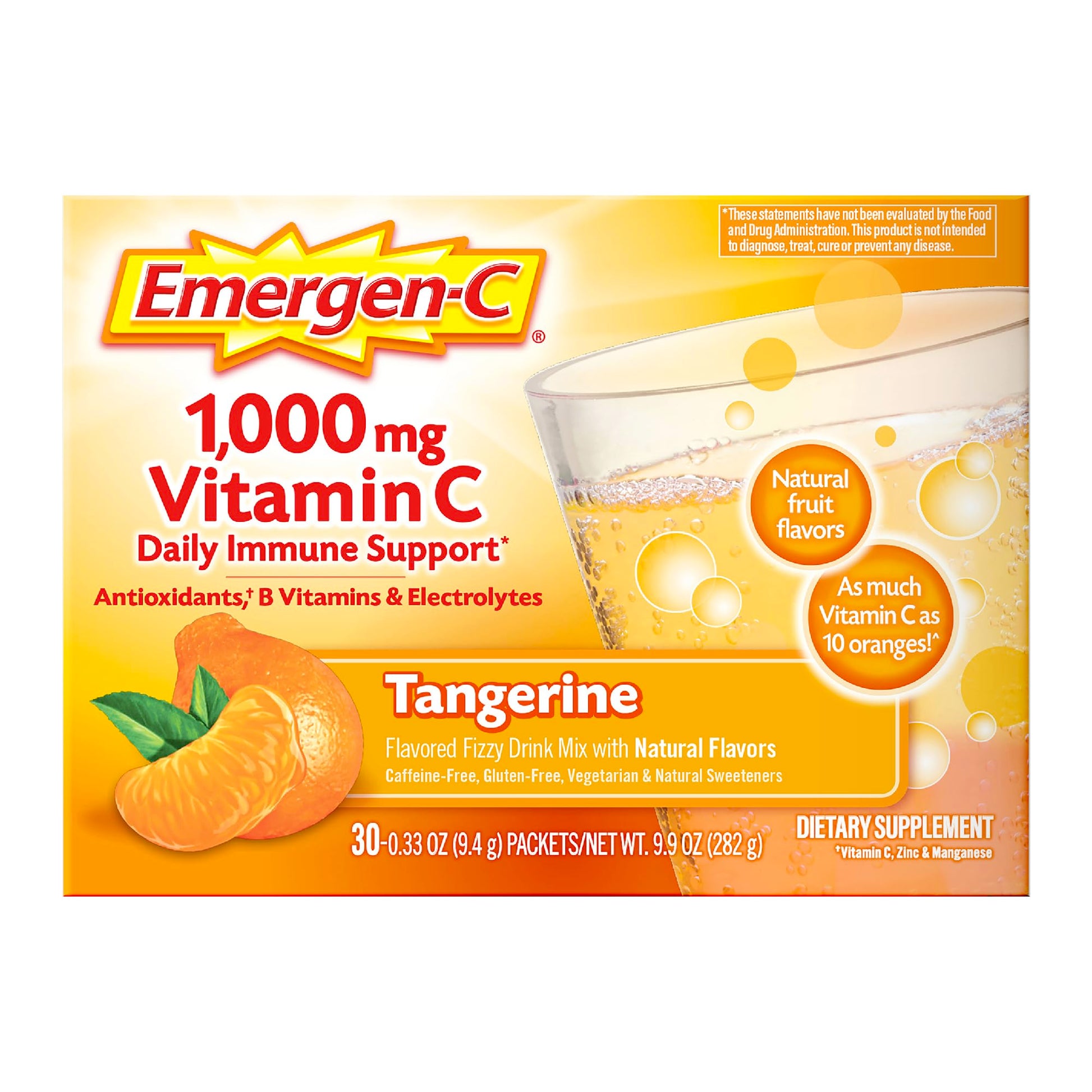 Emergen-C Vitamin C Immune Support Powder Tangerine, 9.9 oz