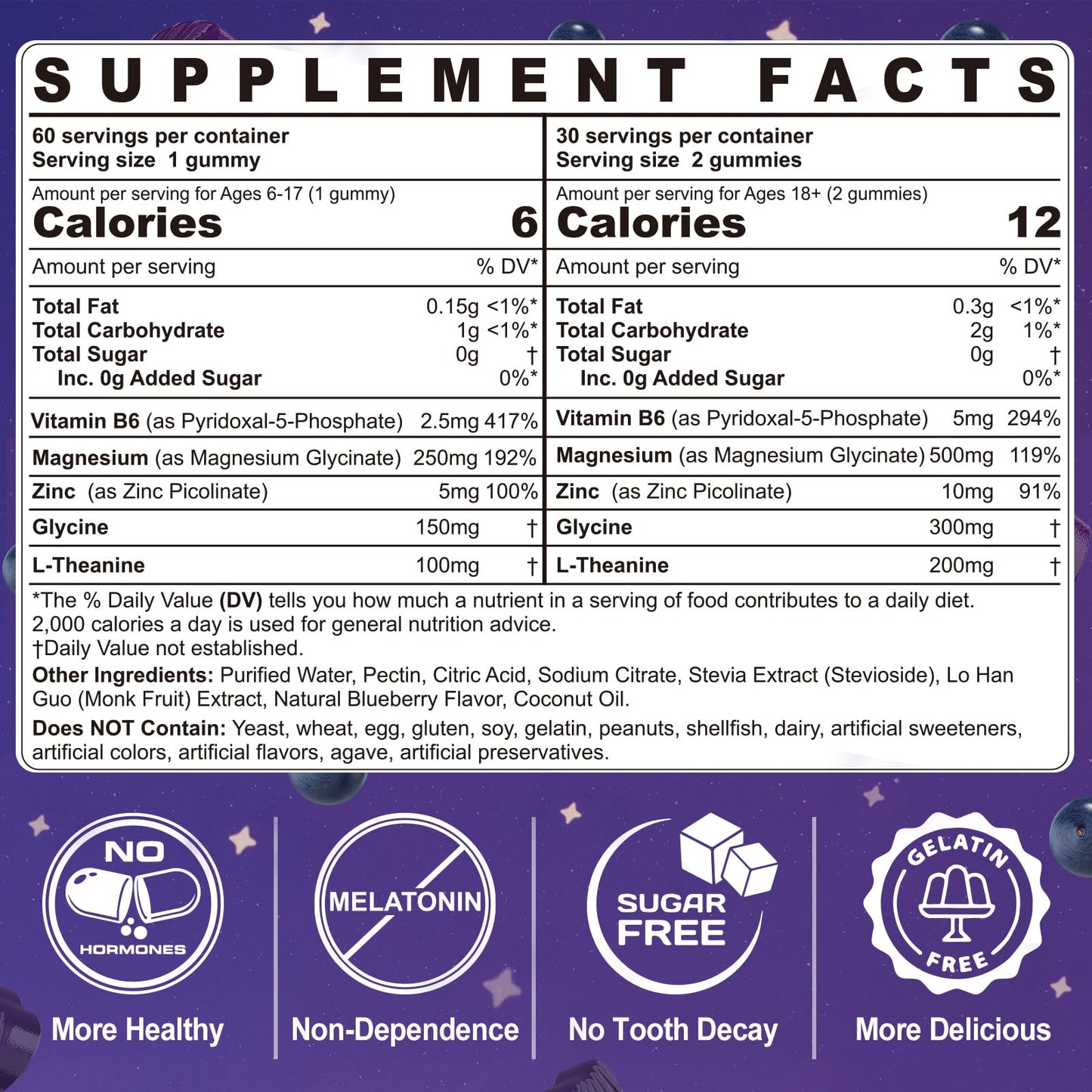 ELLAMENTZ Magnesium Glycinate Gummies for Kids 6+ & Adults, 60 Gummies