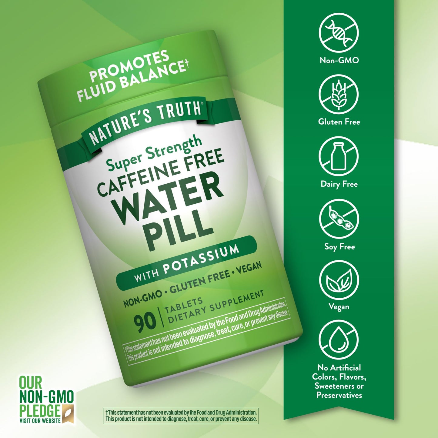 Nature's Truth Super Strength Water Pill with Potassium Tablet 90