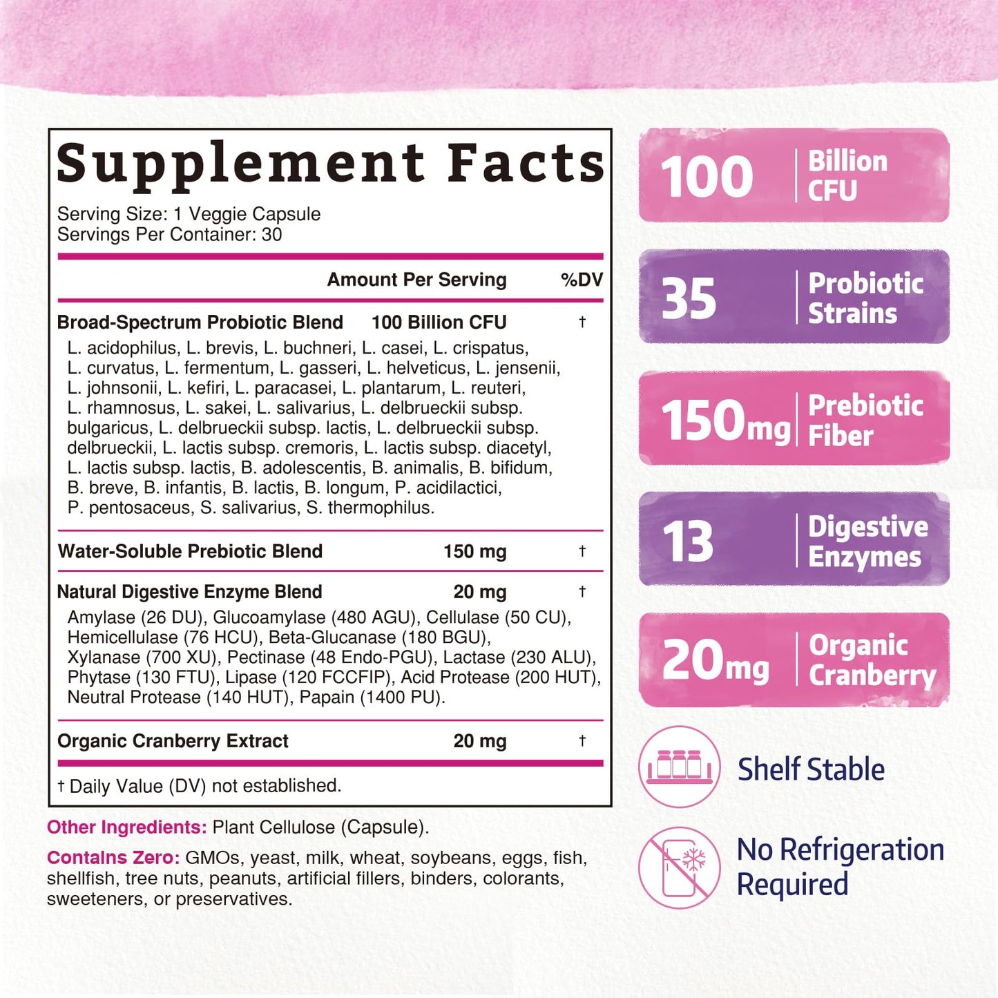 Bonawell Probiotics for Women 100B Capsule 30 Count