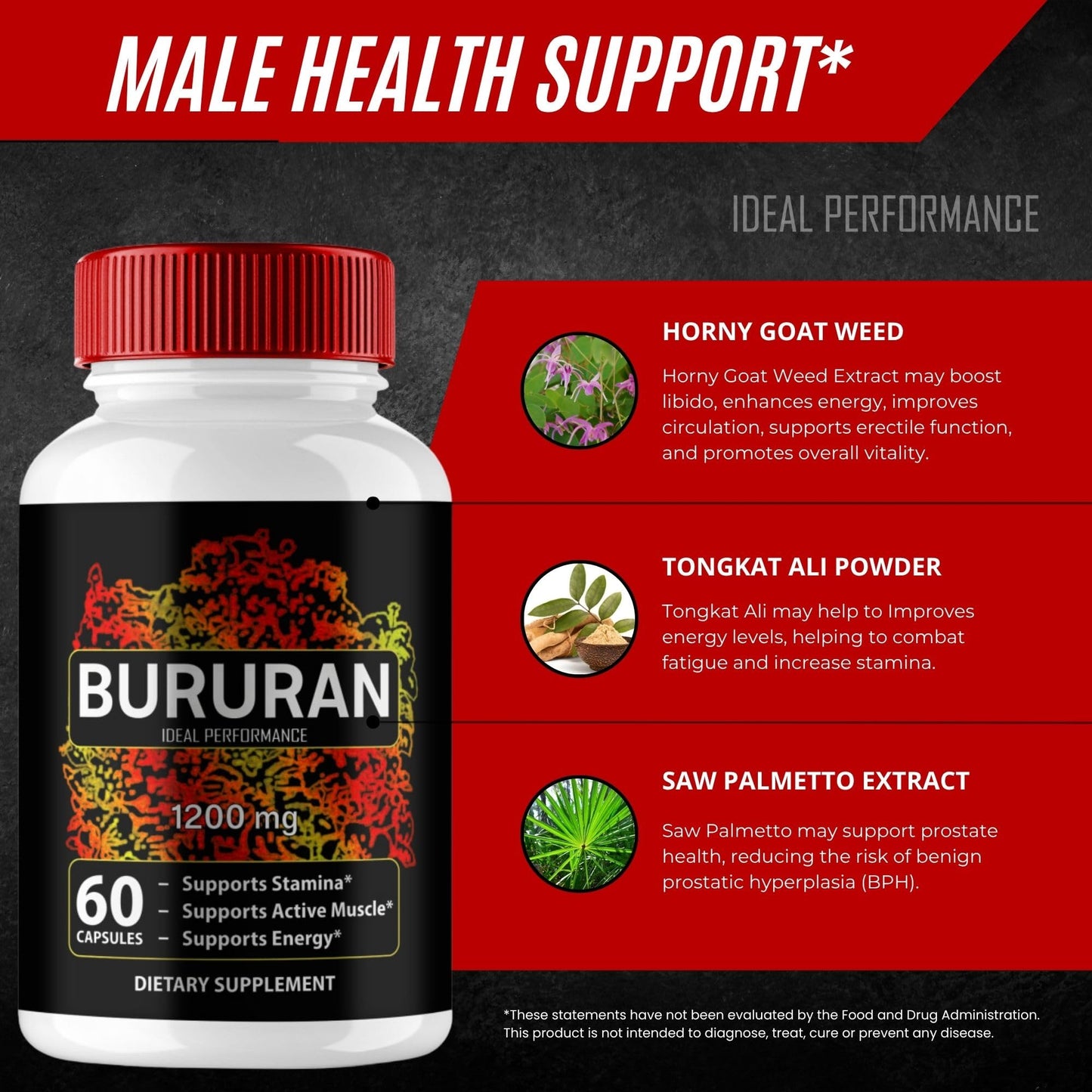 IDEAL PERFORMANCE Bururan Capsules, 180 Count