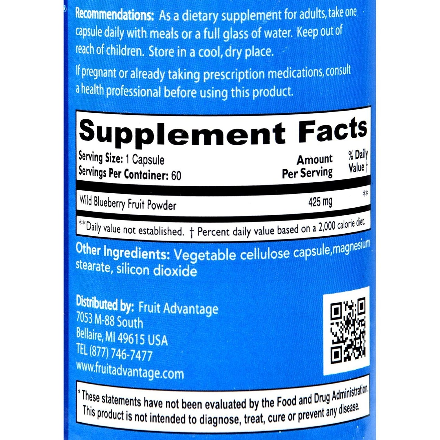Fruit Advantage Wild Blueberry Dietary Supplement Capsules 2-Pack