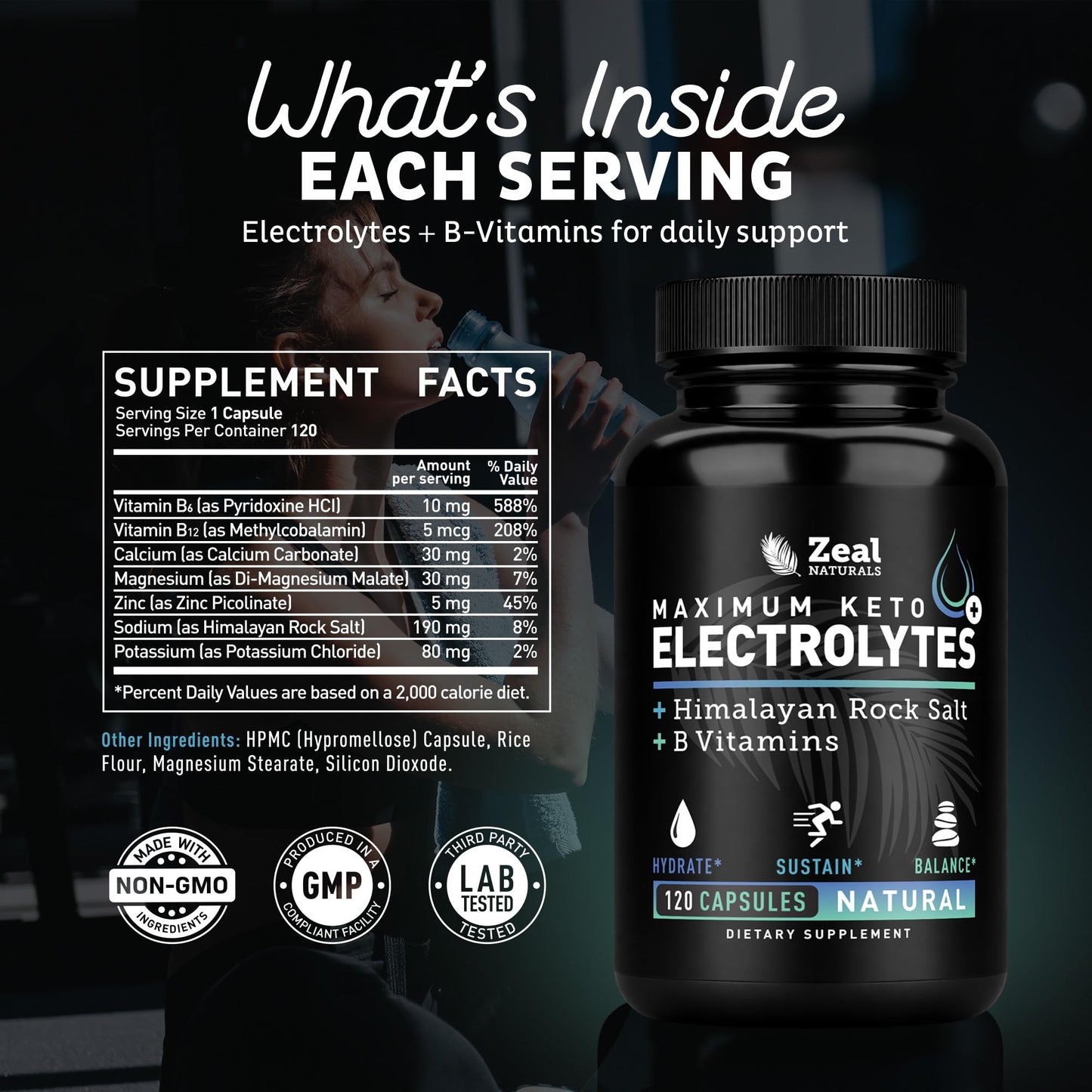 Zeal Naturals Keto Electrolyte Powder 120 Count