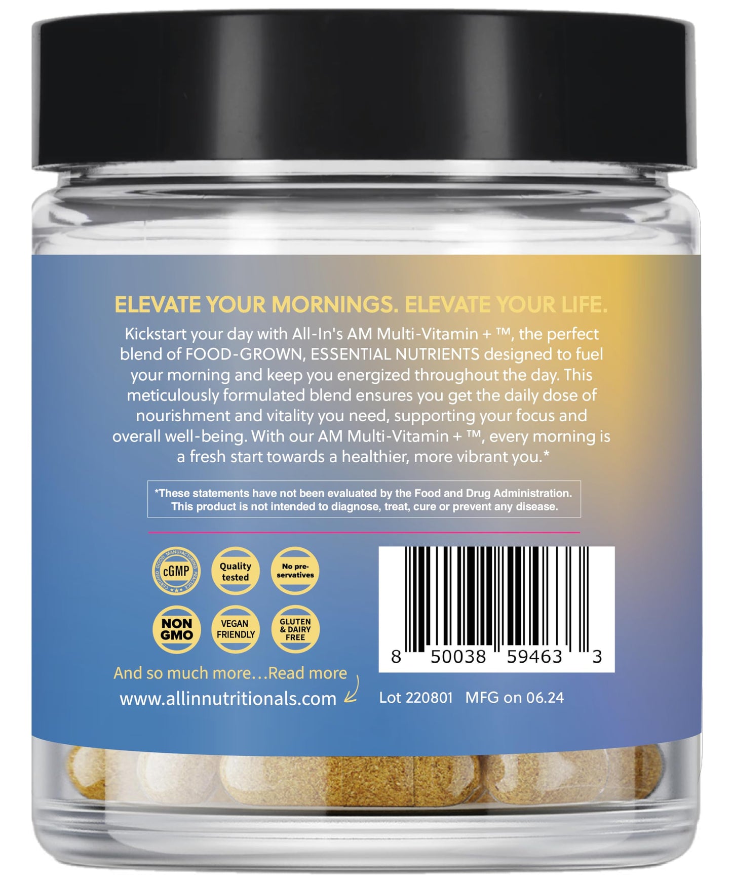 All In Nutritionals AM Multi-Vitamin + Capsule 60 Count
