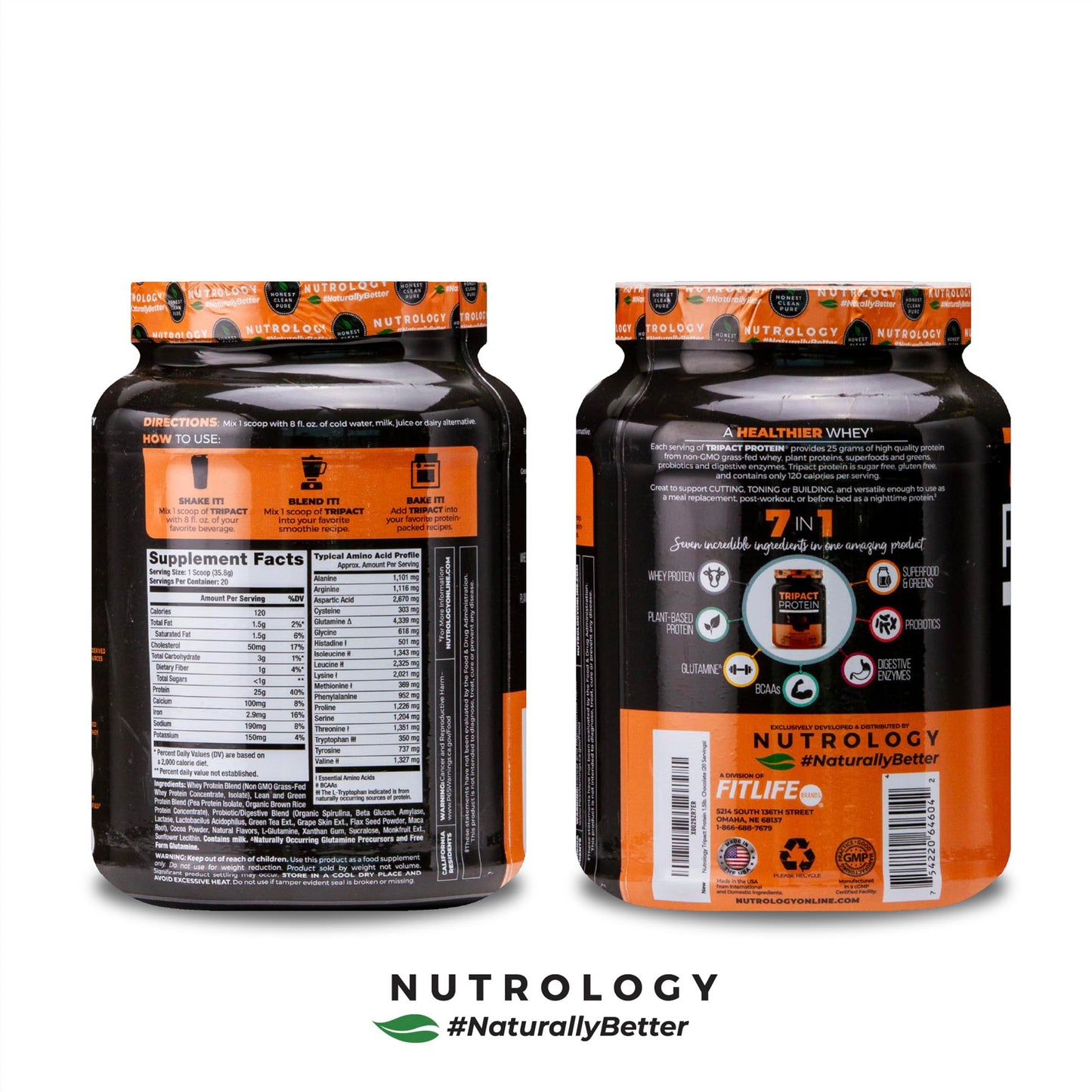 Nutrology TRIPACT Protein Powder Creamy Chocolate Flavor, 24 Servings