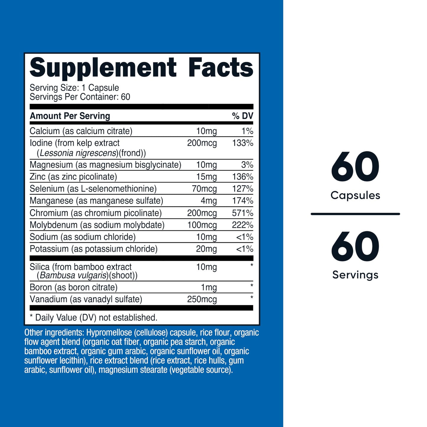 Nutricost Trace Mineral Complex Capsules, 60 Count