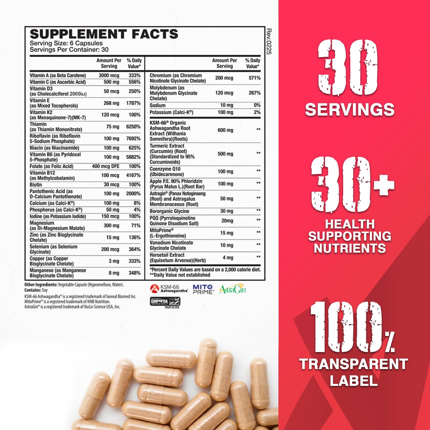 Apollon Nutrition Multivitamin – Daily Essential Vitamin & Mineral Complex Capsule, 1 Count