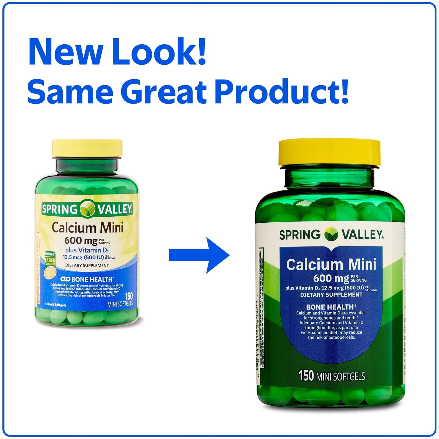 Basketgoods SV Calcium 600mg with Vitamin D3 Bone & Teeth Support Softgels 150 Count
