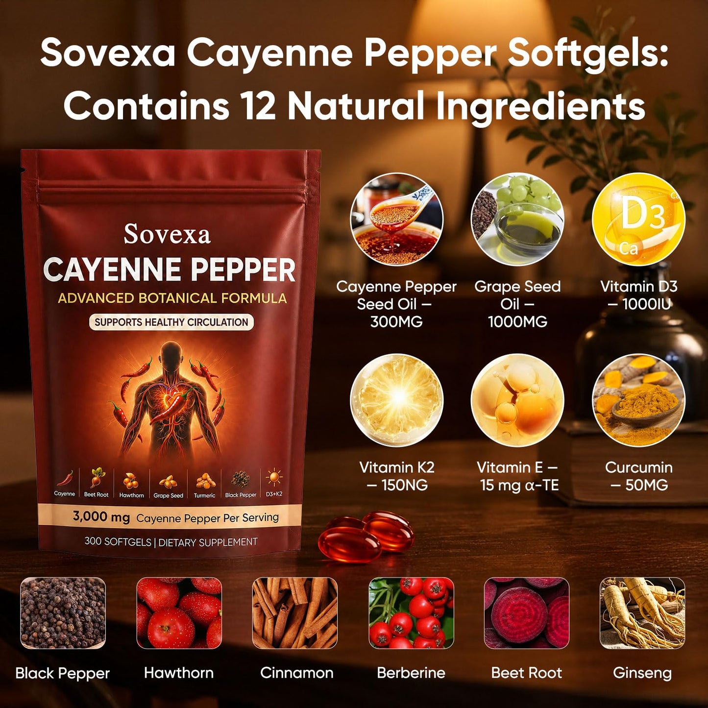 Sovexa Cayenne Pepper Softgels 1 Count