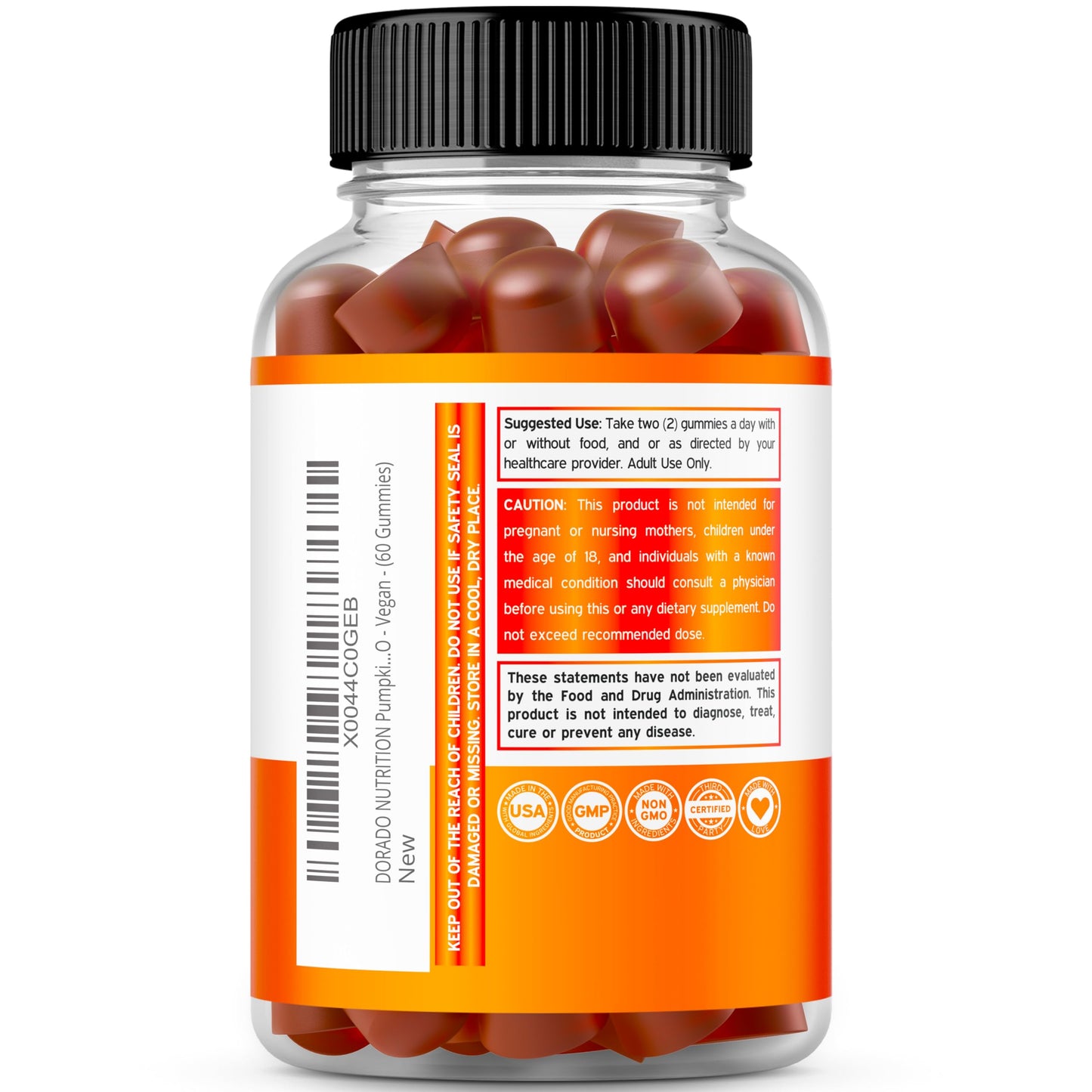 DORADO NUTRITION Pumpkin Seed Oil Gummies 4000mg, 60 Count