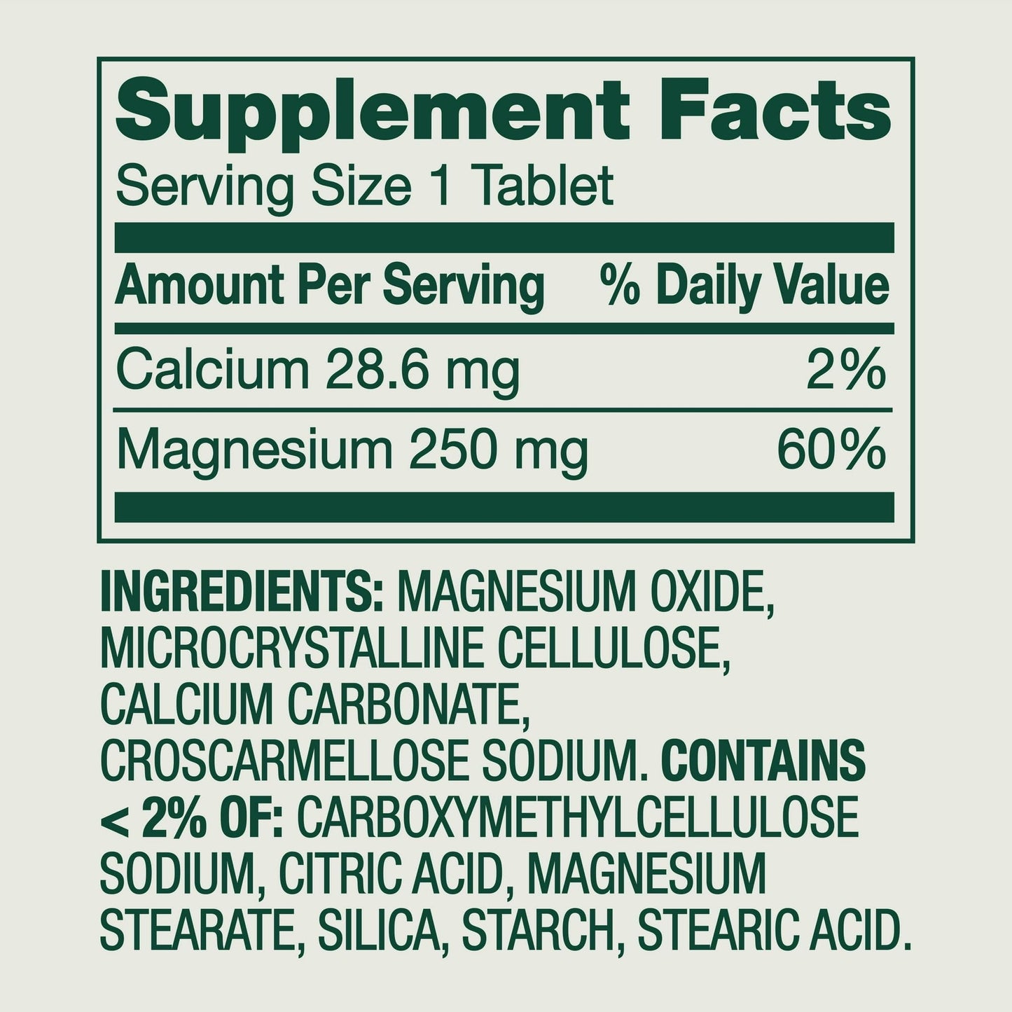 FUSION SHOP STORE Magnesium 250 mg Bone & Muscle Health Tablets, 100 Count