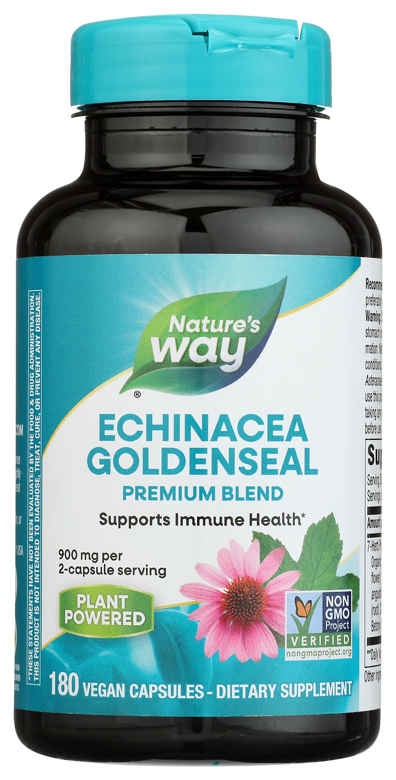 Nature's Way Echinacea Goldenseal 450mg Capsules, 180 Count